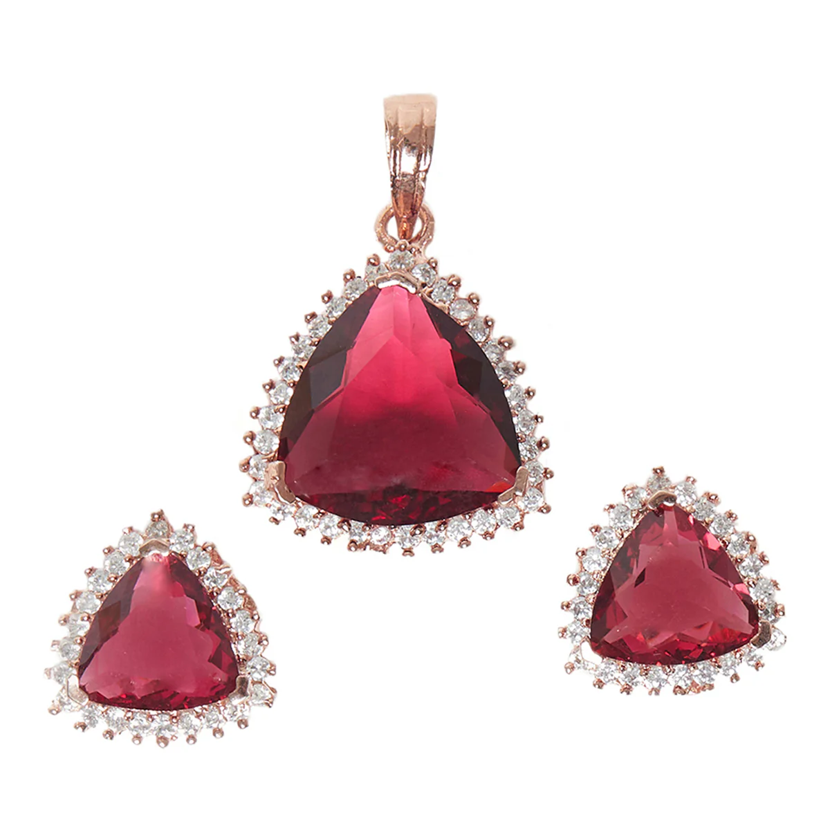 Sparkling Elegance Stone Fabricated Pendant Set - Image 3