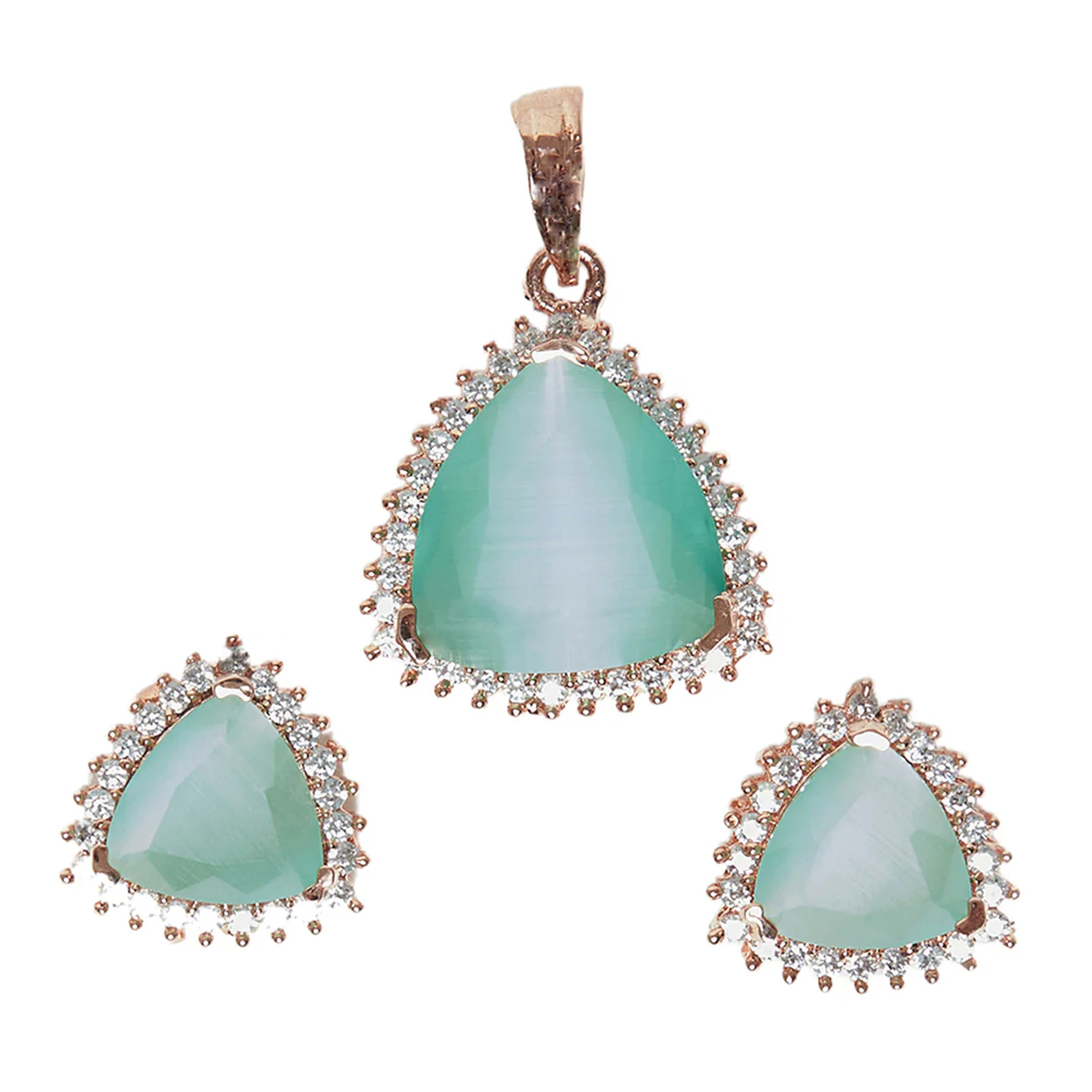 Sparkling Elegance Rose Gold Pendant Set - Image 3