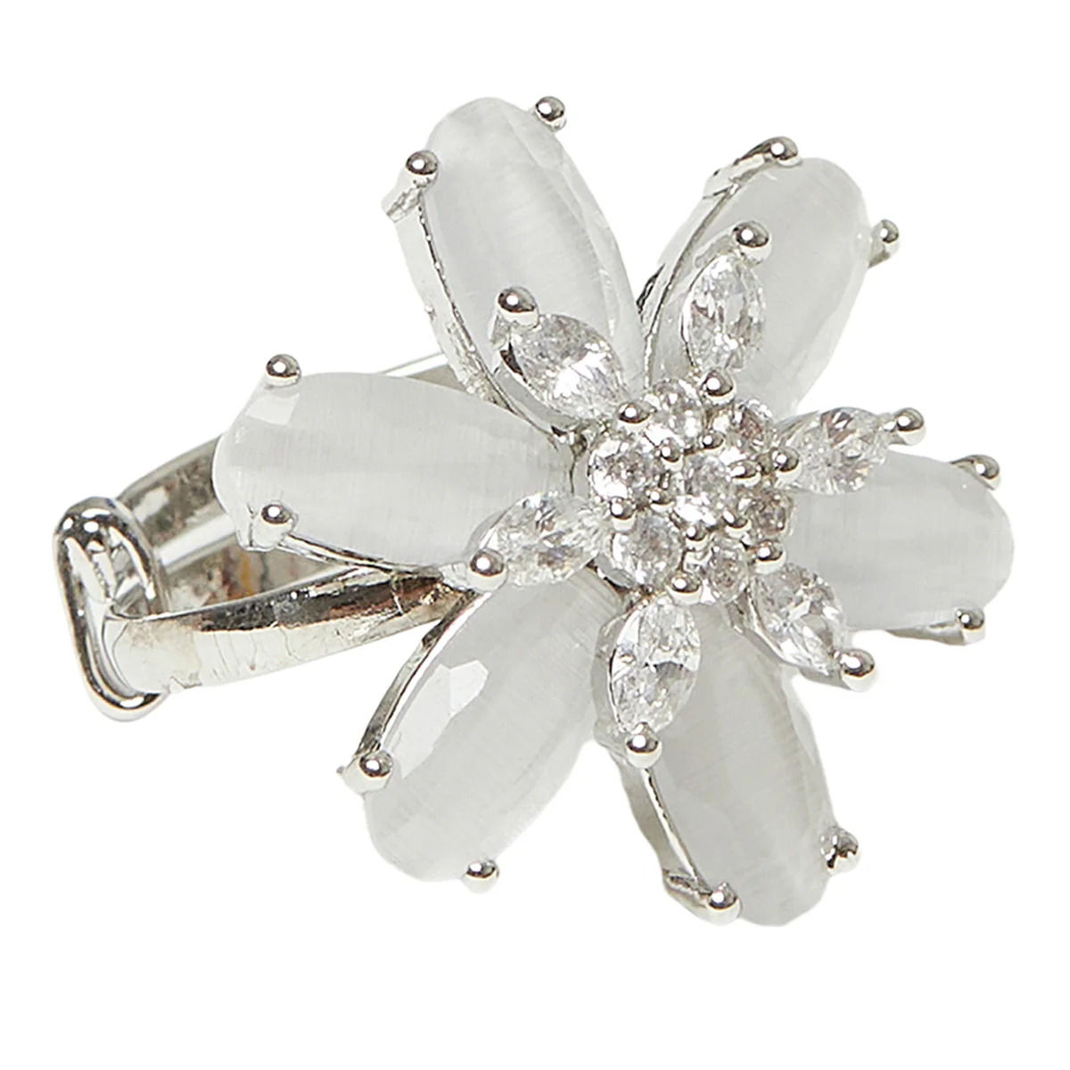 Sparkling Elegance Star Shaped Ring with Grey Stones - Image 5