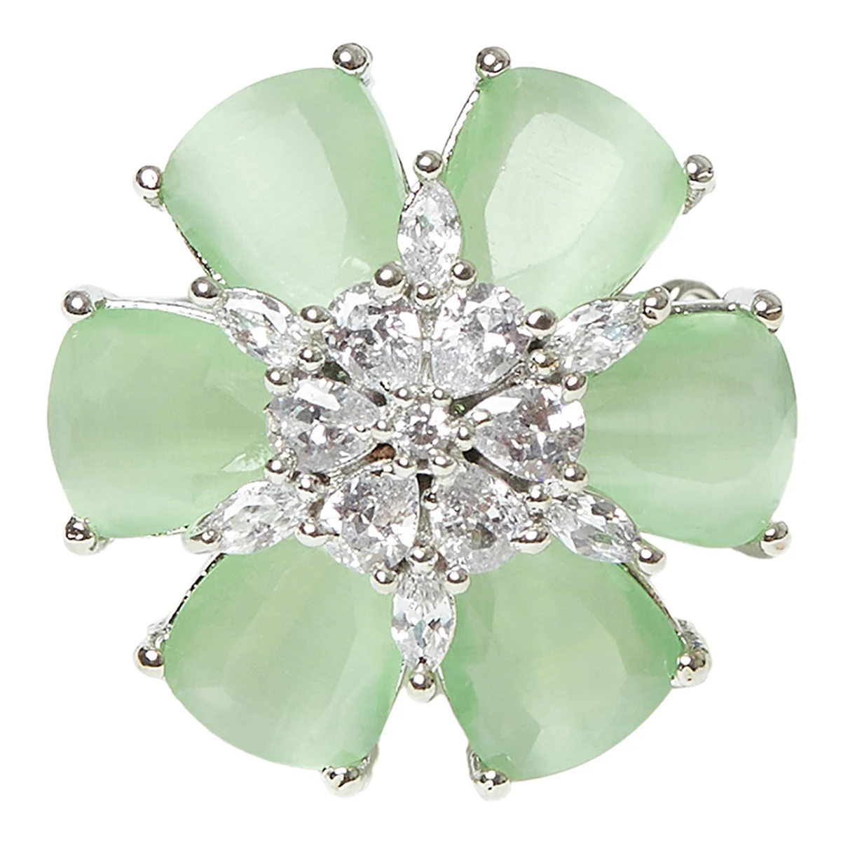 Sparkling Elegance Seafoam Colored Stone Ring - Image 3
