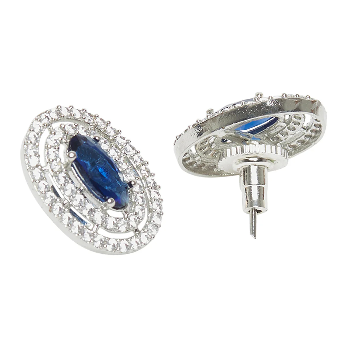 Sparkling Elegance Red CZ Studded Silver Plated Pendant Set - Image 5