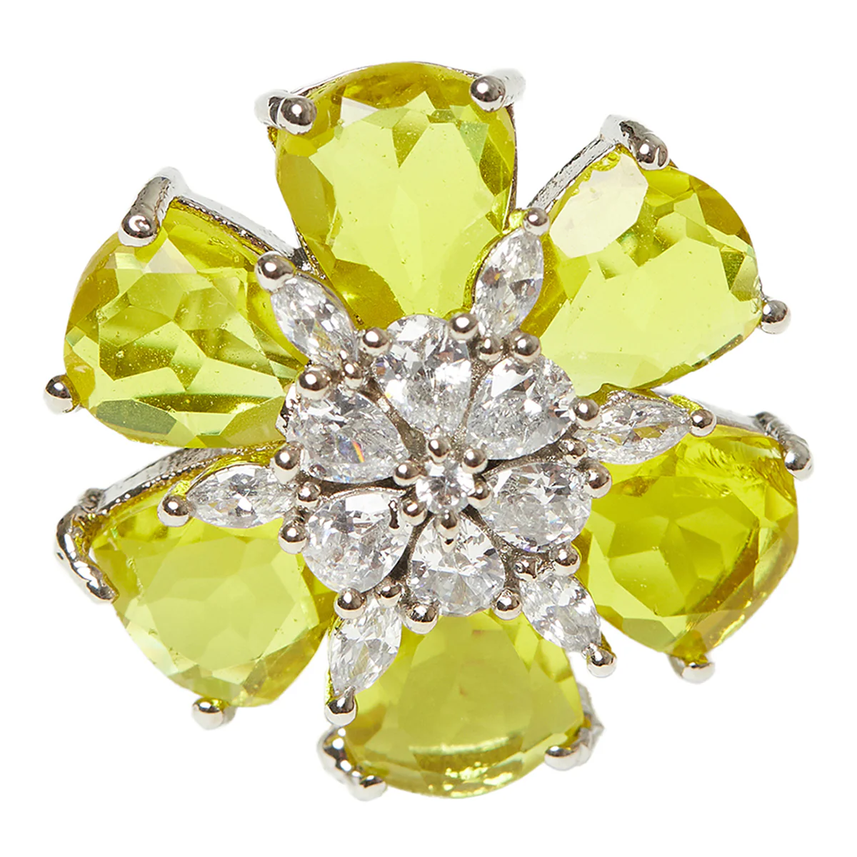 Sparkling Elegance Yellow Stoned Ring - Image 3