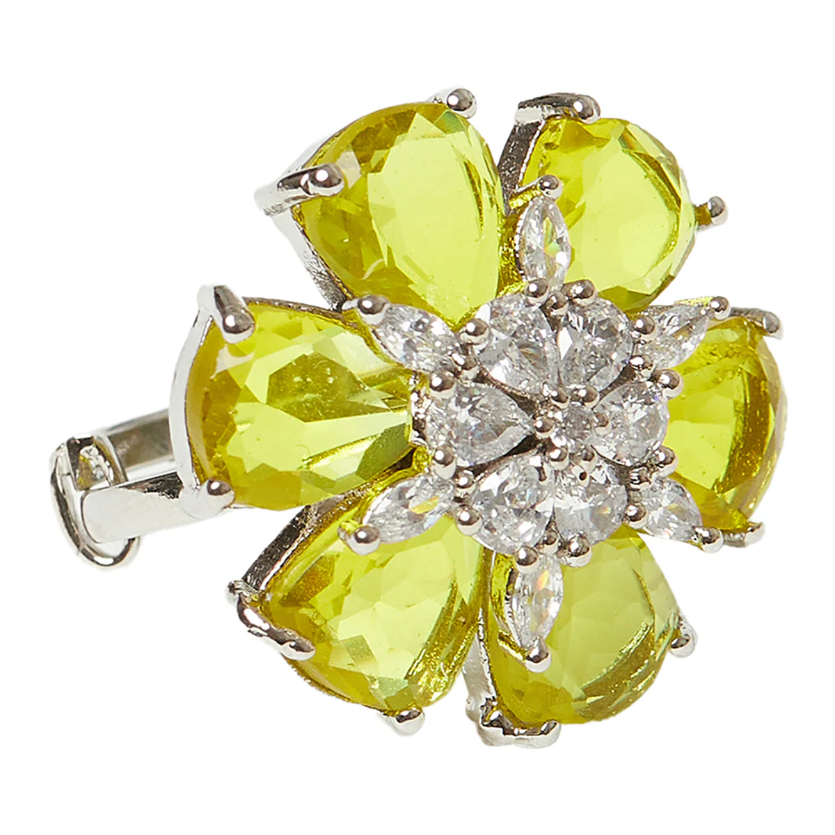 Sparkling Elegance Yellow Stoned Ring - Image 5