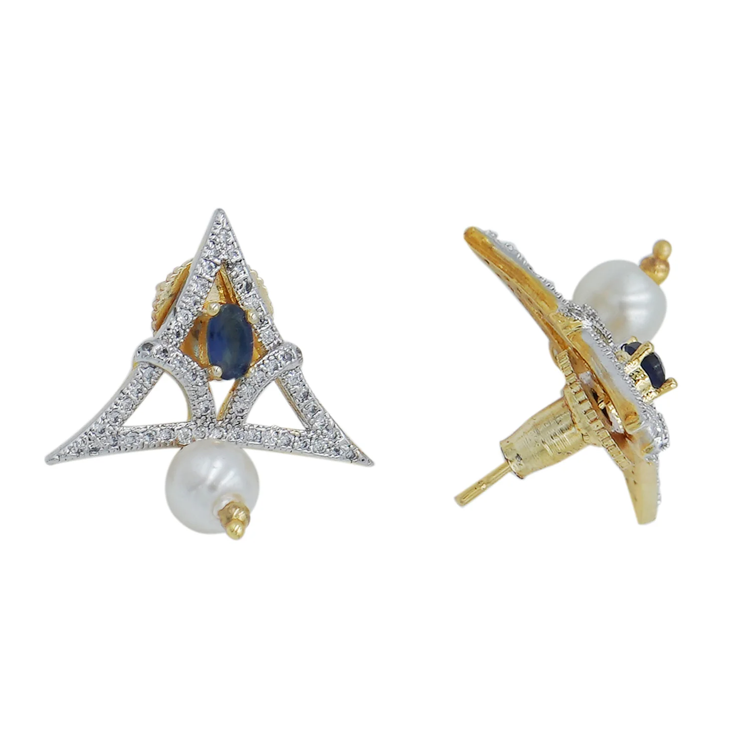 Geometric Blue CZ Pendant Set - Image 5