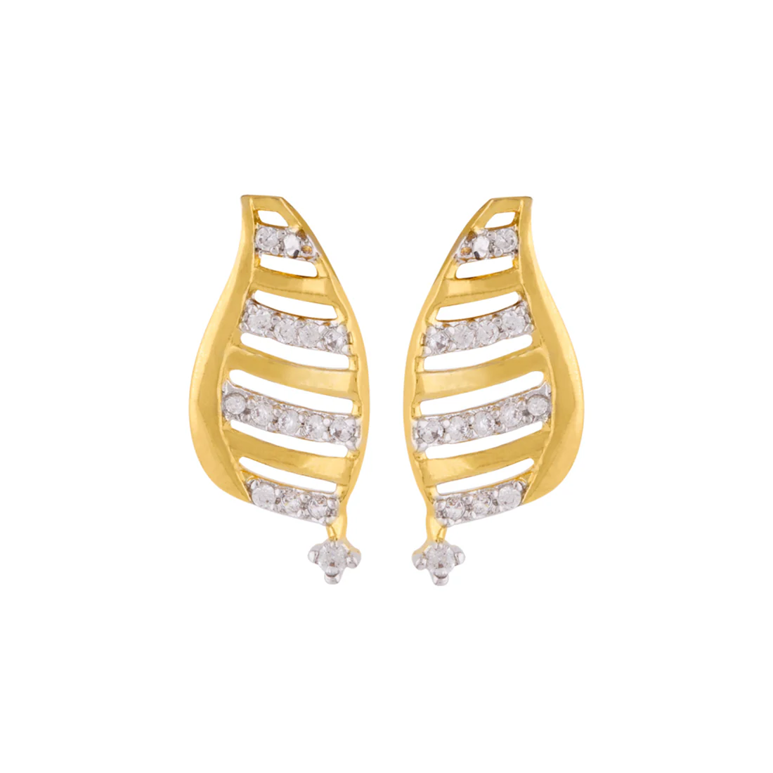Geometric Design Brass Earrings - Image 2
