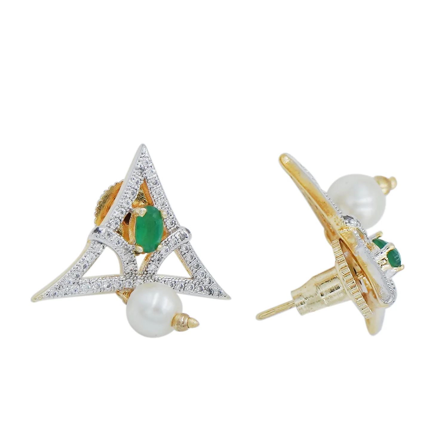 Geometric Green CZ Pendant Set - Image 5
