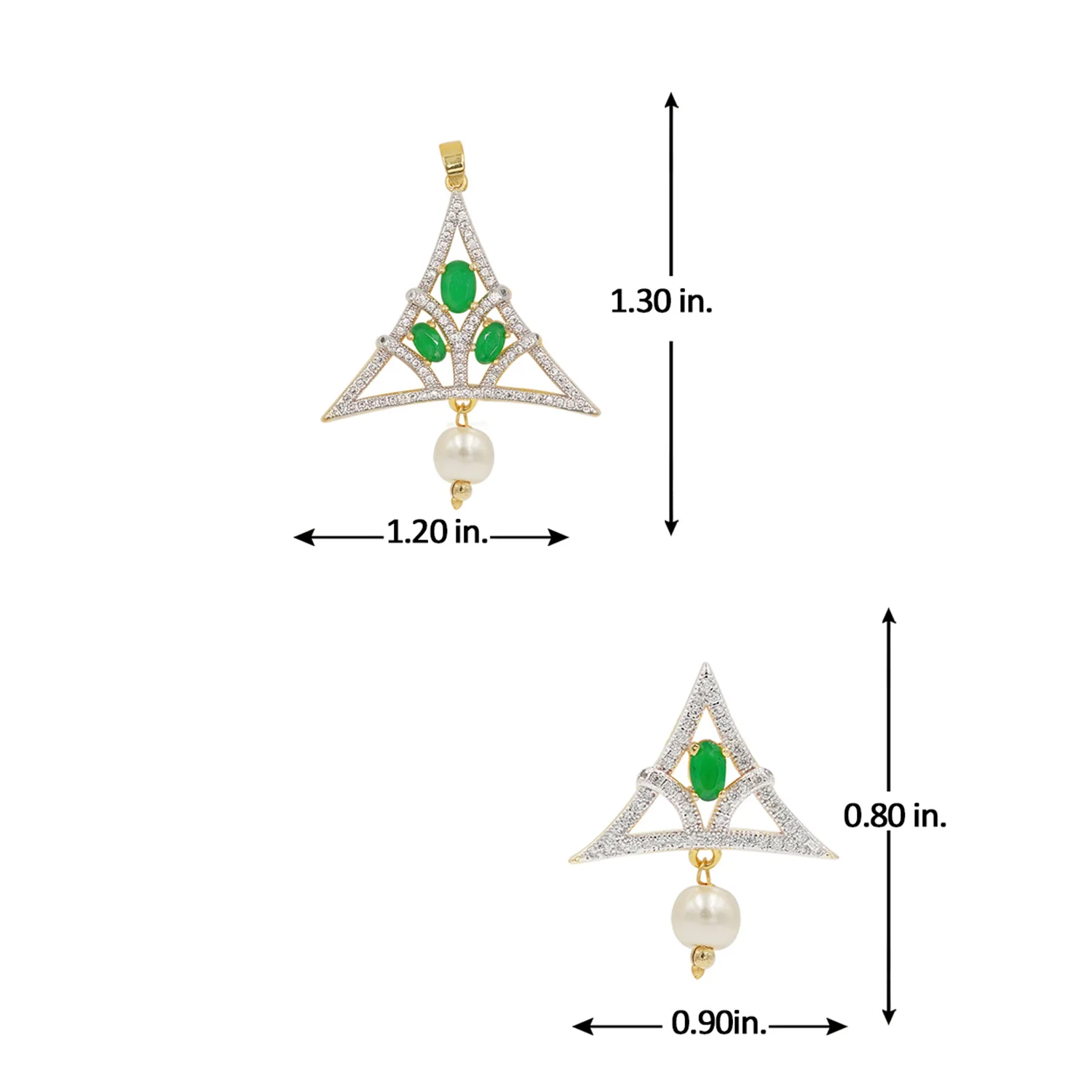 Geometric Green CZ Pendant Set - Image 6
