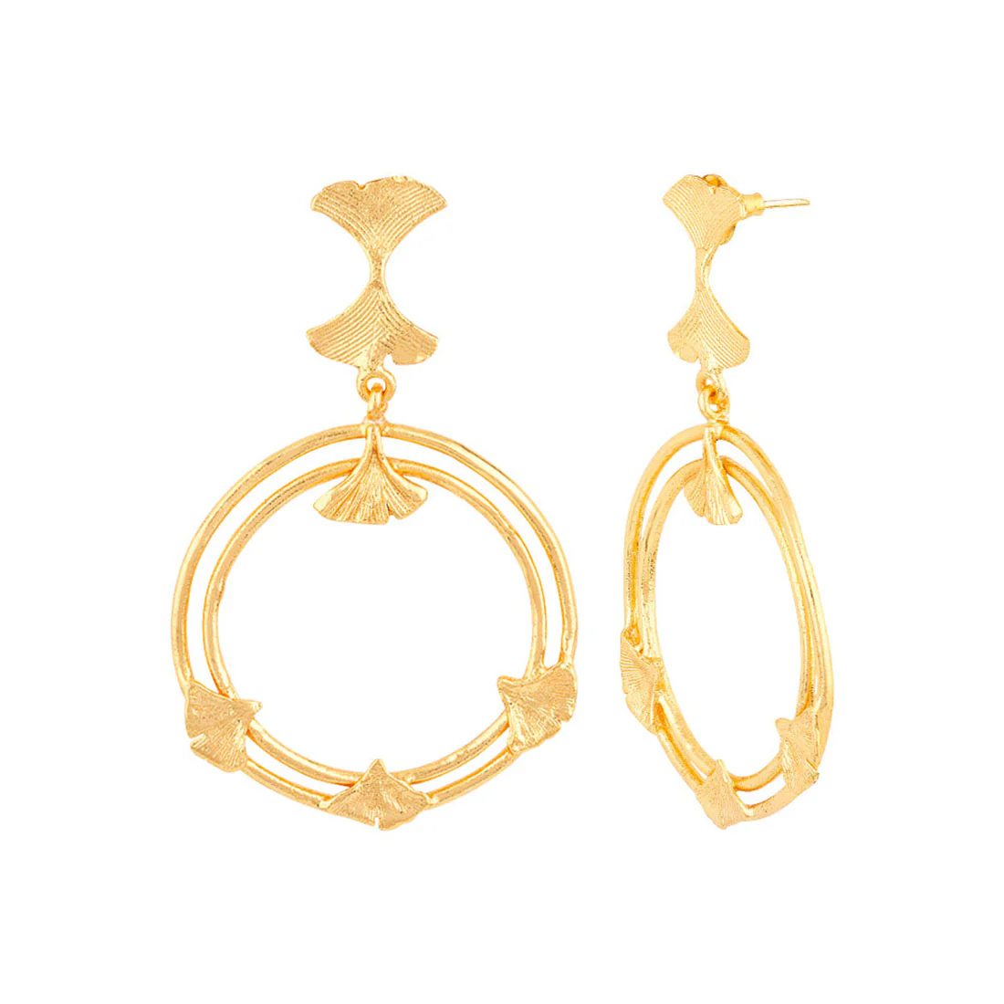 Gingko Drops Casual Hoop Earrings - Image 4