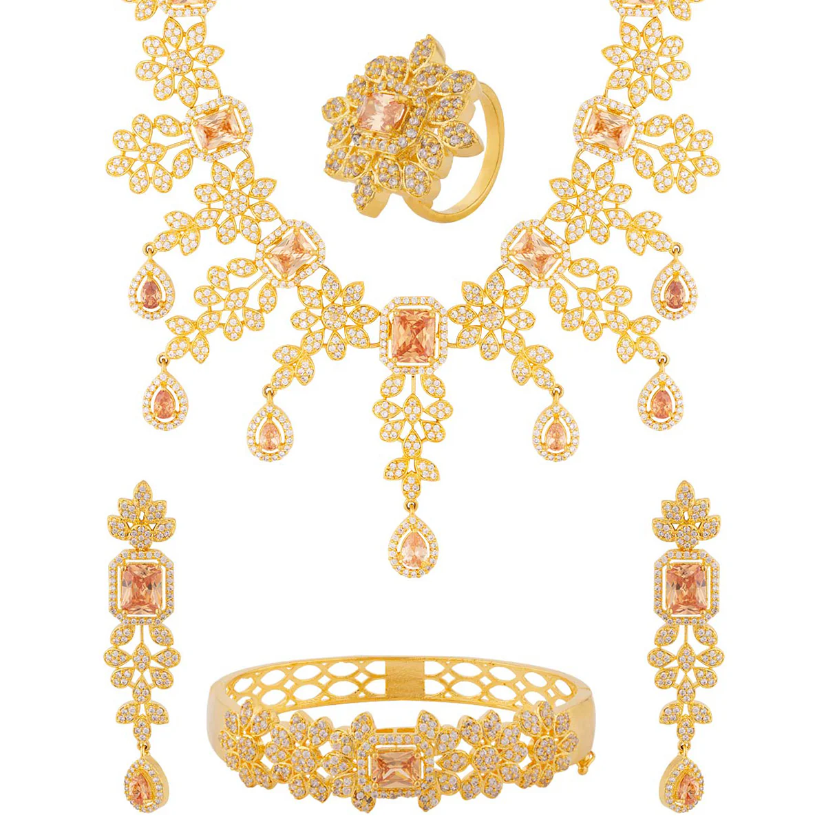 Glamorous CZ 4-Piece Set - Image 3