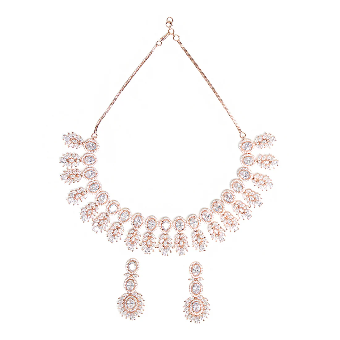 Glorious CZ Gems Encrusted Sparkling Elegance Necklace Set - Image 3