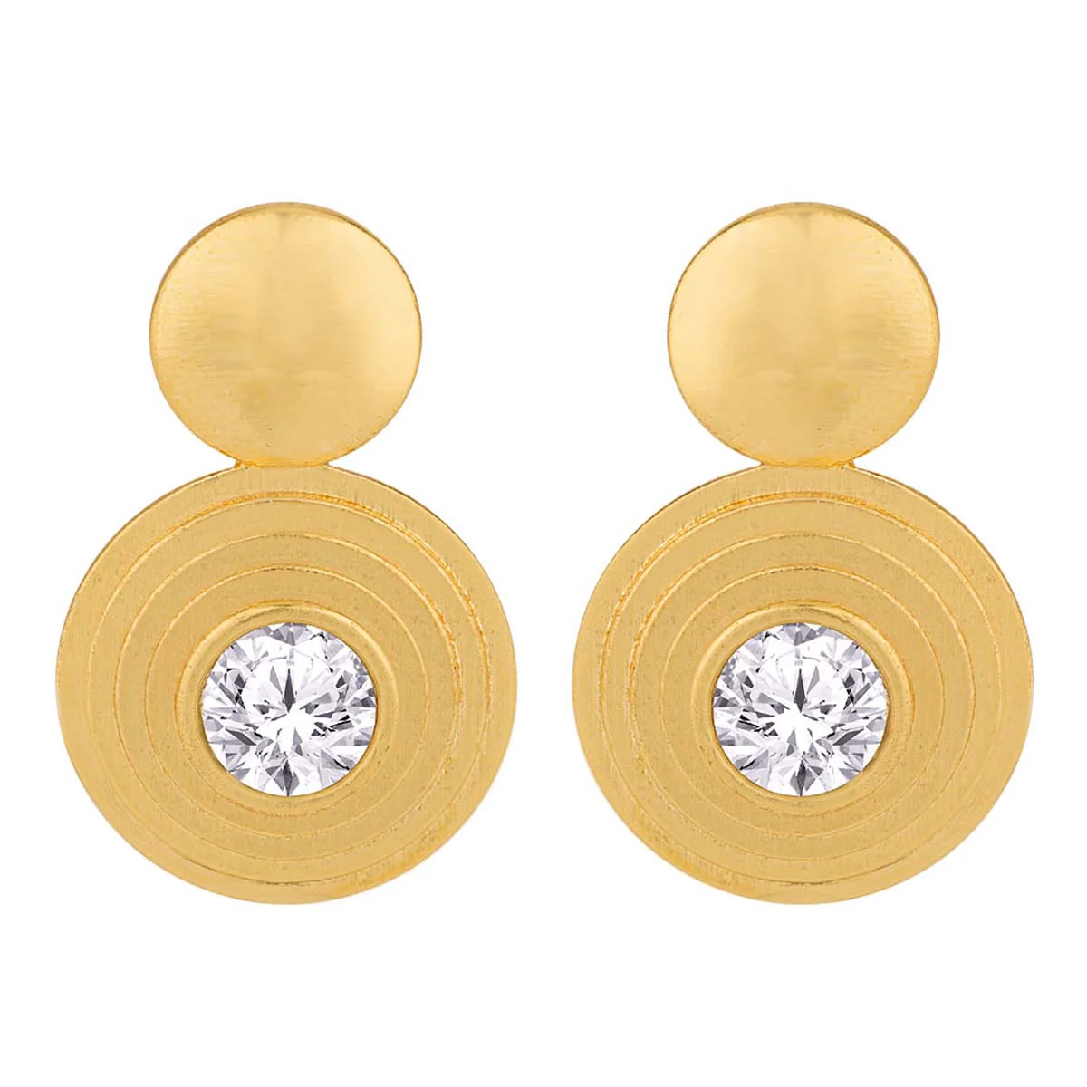 Gold Diamond Geomatrix Earrings - Image 3
