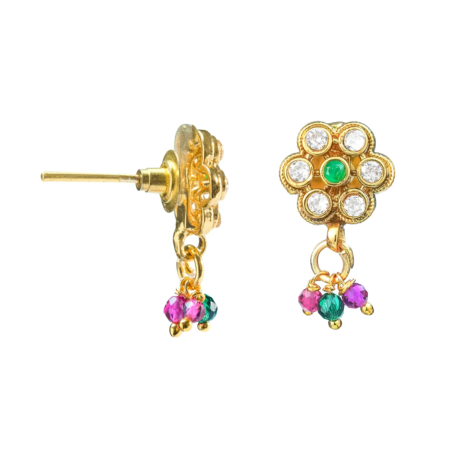 Gold Elegance Antique Floral Charm Pendant Set - Image 5