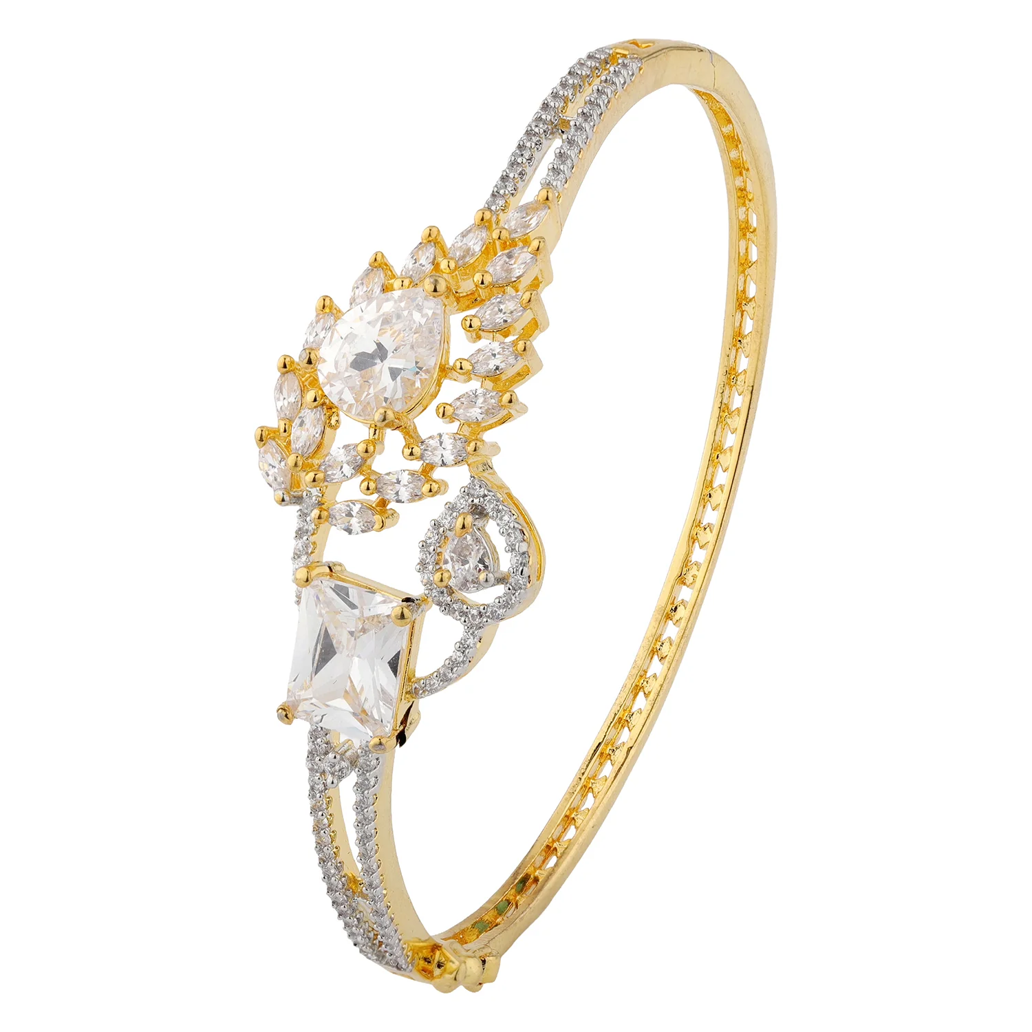 Gold Elegance Celeste Leaf Cz Bracelet - Image 5