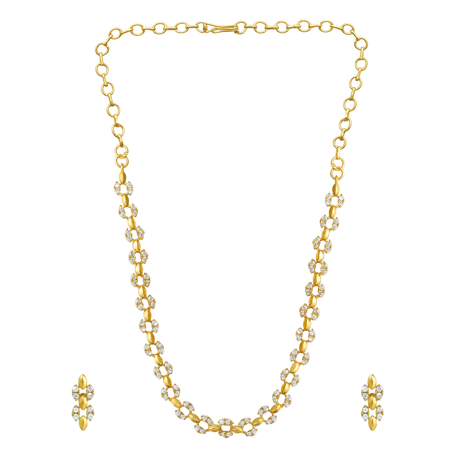 Gold Elegance Dewdrop Petal Necklace Set - Image 7