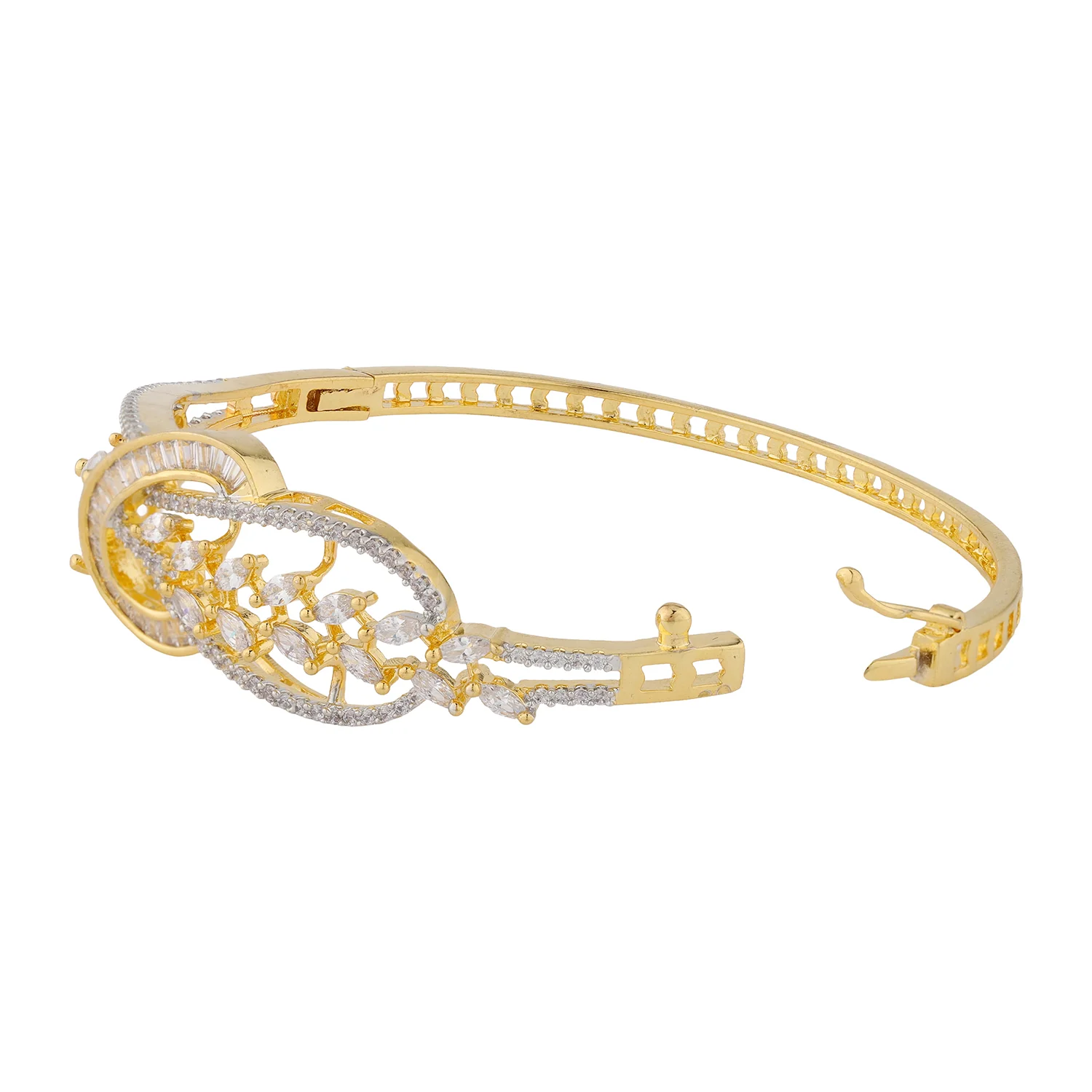 Gold Elegance Diva Knot Cz Bracelet - Image 3