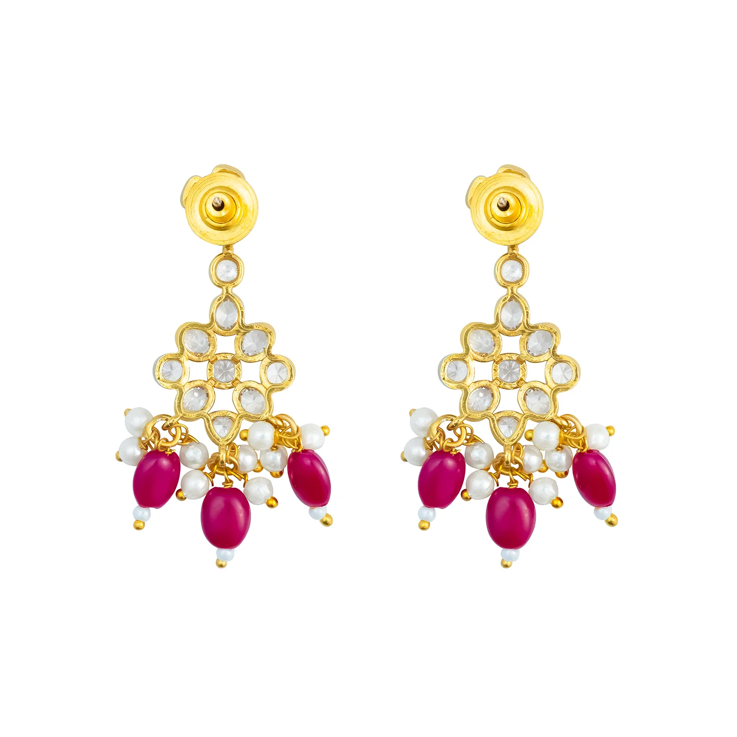 Gold Elegance Gajalakshmi Temple Cz Necklace Set - Image 5