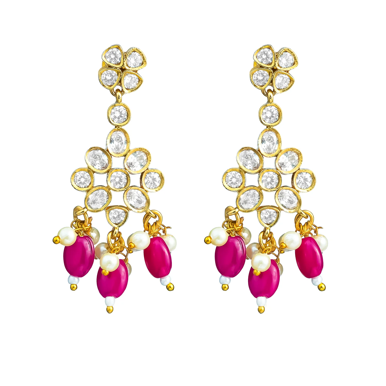 Gold Elegance Gajalakshmi Temple Cz Necklace Set - Image 6