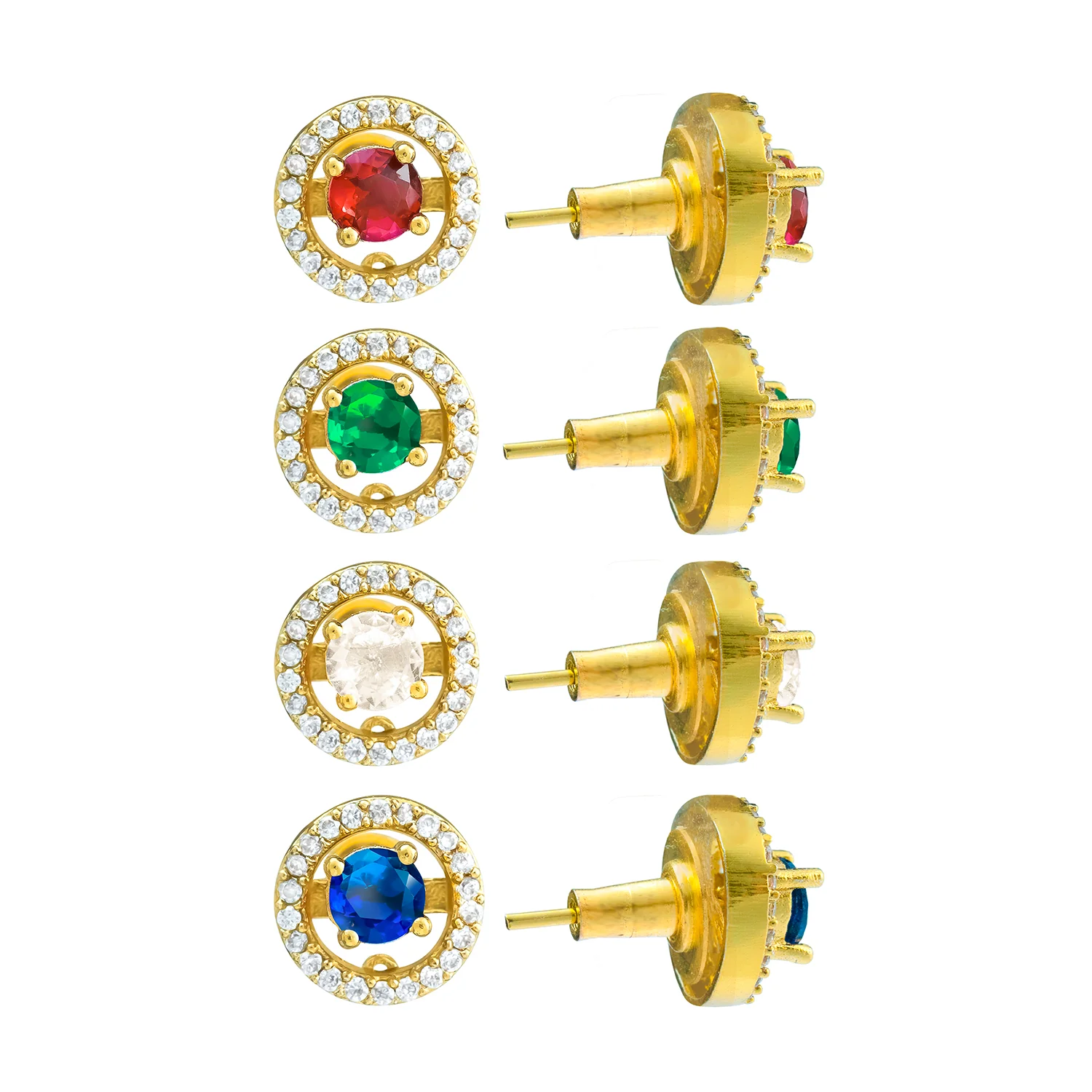 Gold Elegance Navaratna Glow Interchangeable Stone Necklace Set - Image 6