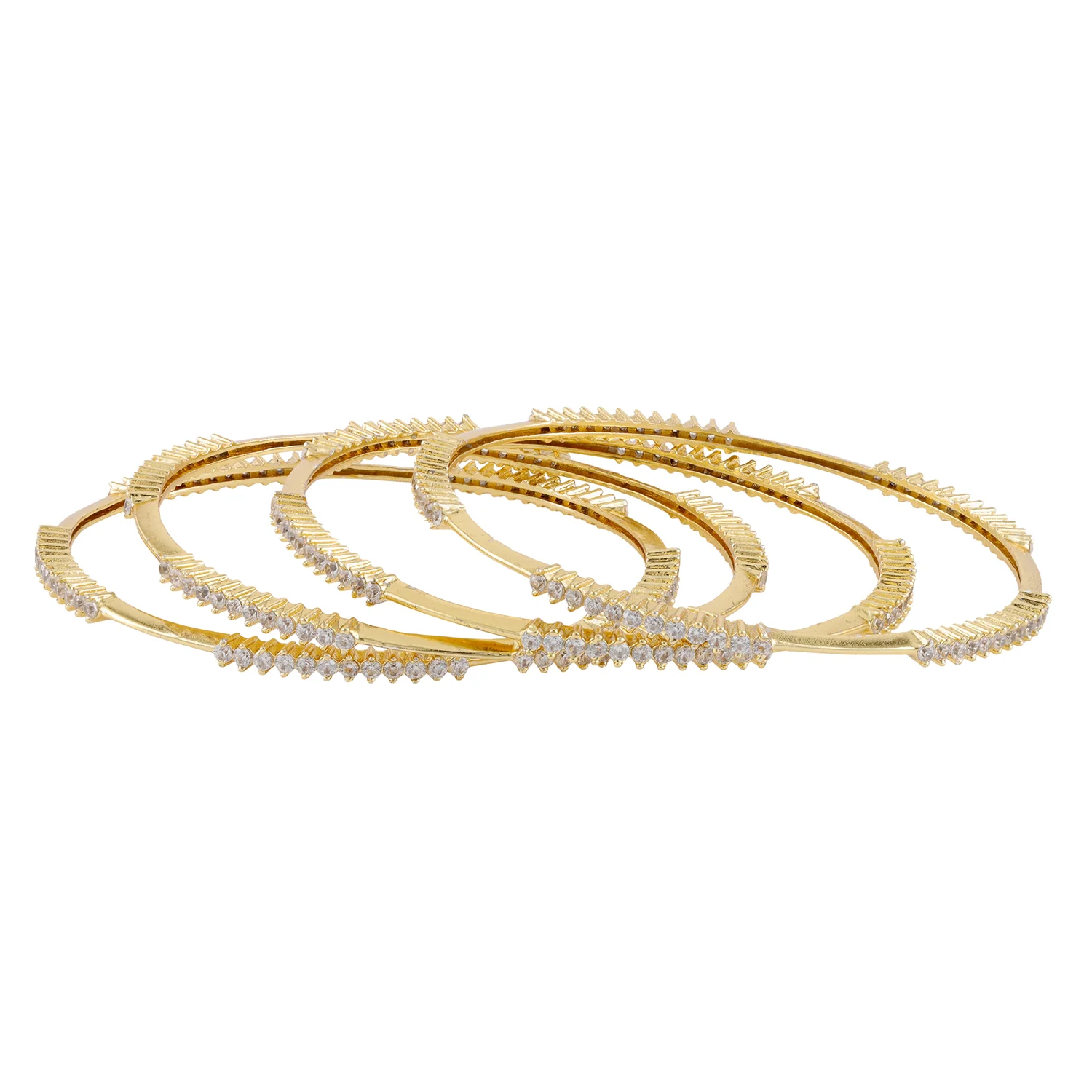 Gold Elegance Noor-E-Zarina Cz Sparkle Bangles - Image 4