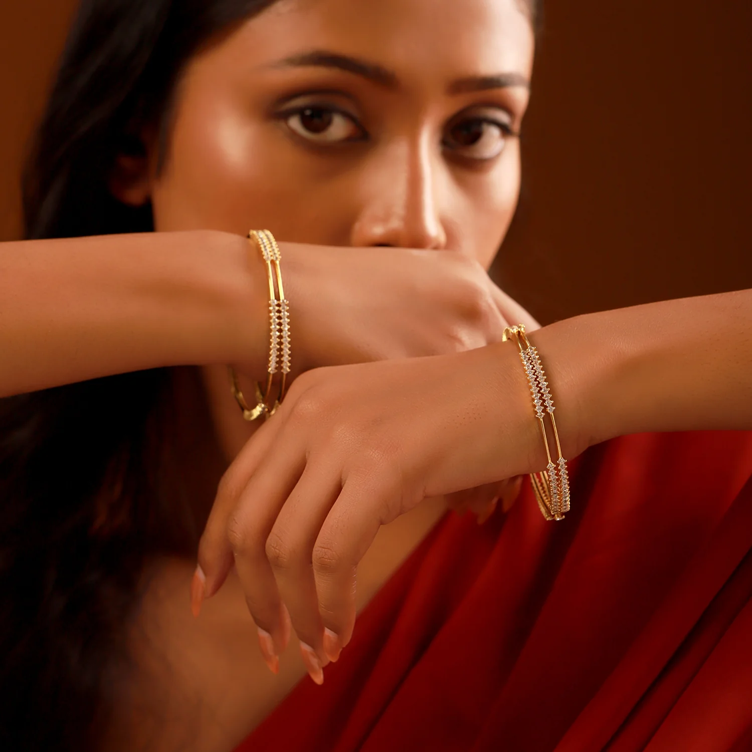 Gold Elegance Noor-E-Zarina Cz Sparkle Bangles - Image 6