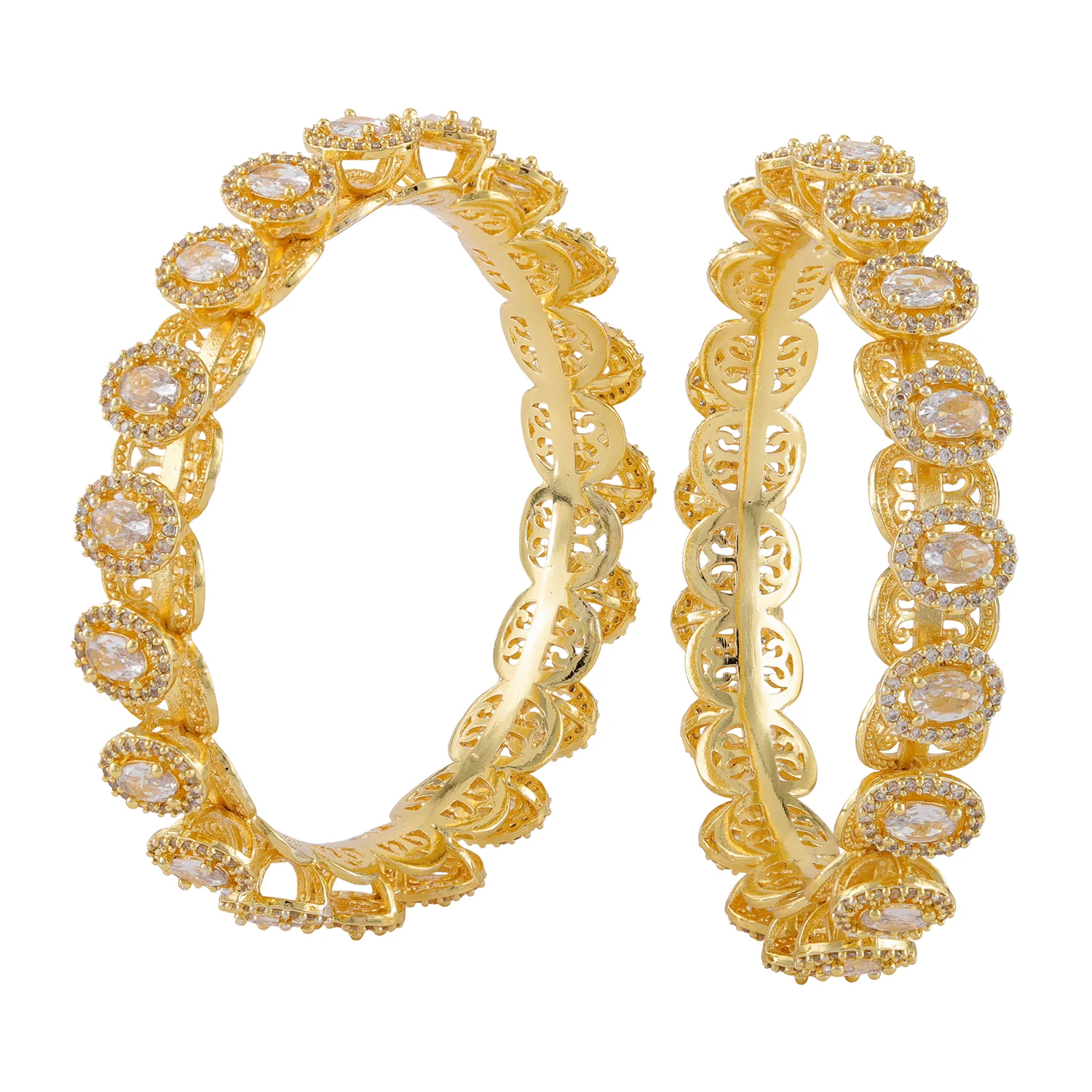 Gold Elegance Rooh-E-Zarina Regal Cz Bangles - Image 3