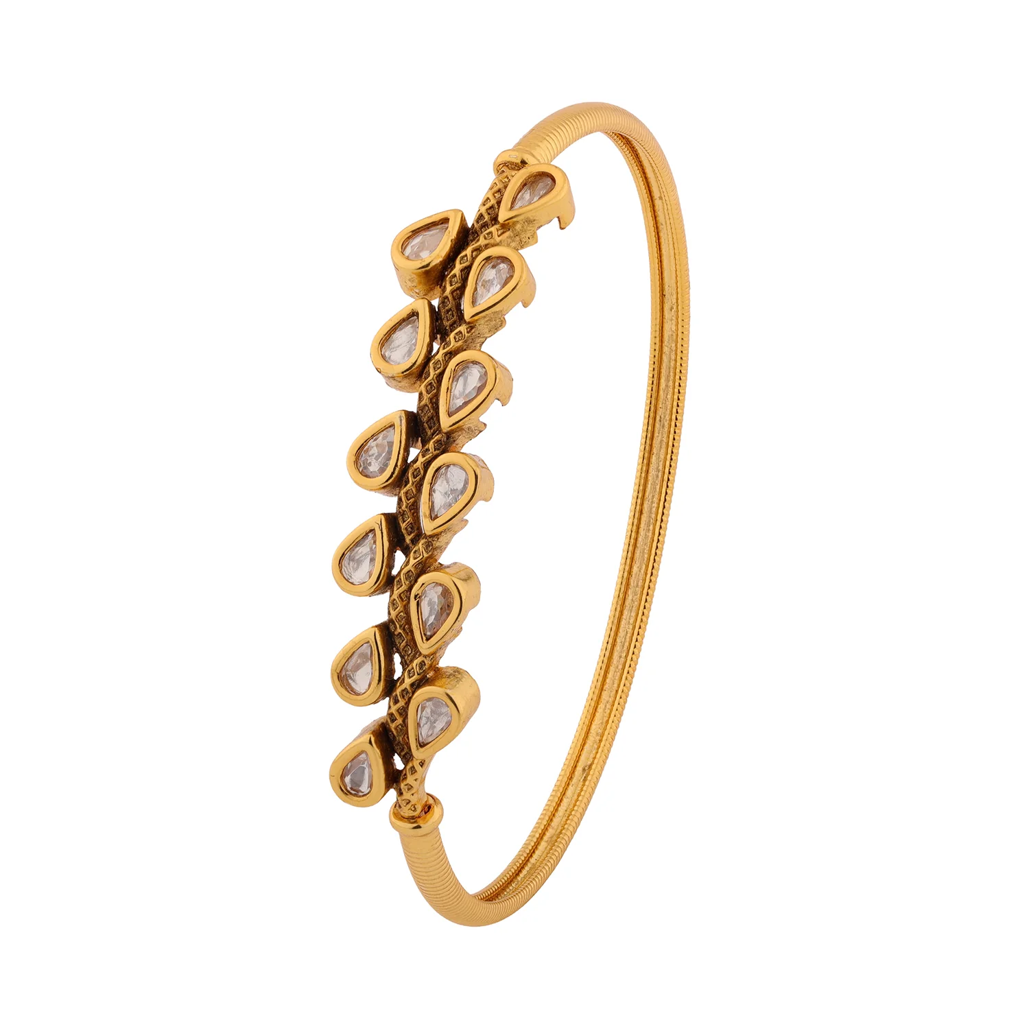 Gold Elegance Royal Dewdrop Kundan Bracelet - Image 4