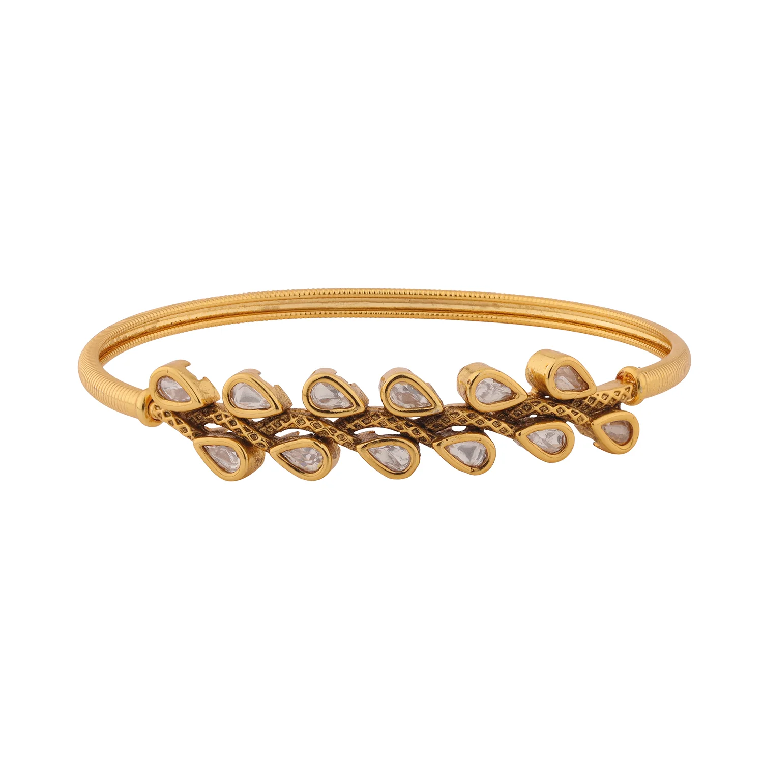 Gold Elegance Royal Dewdrop Kundan Bracelet - Image 5