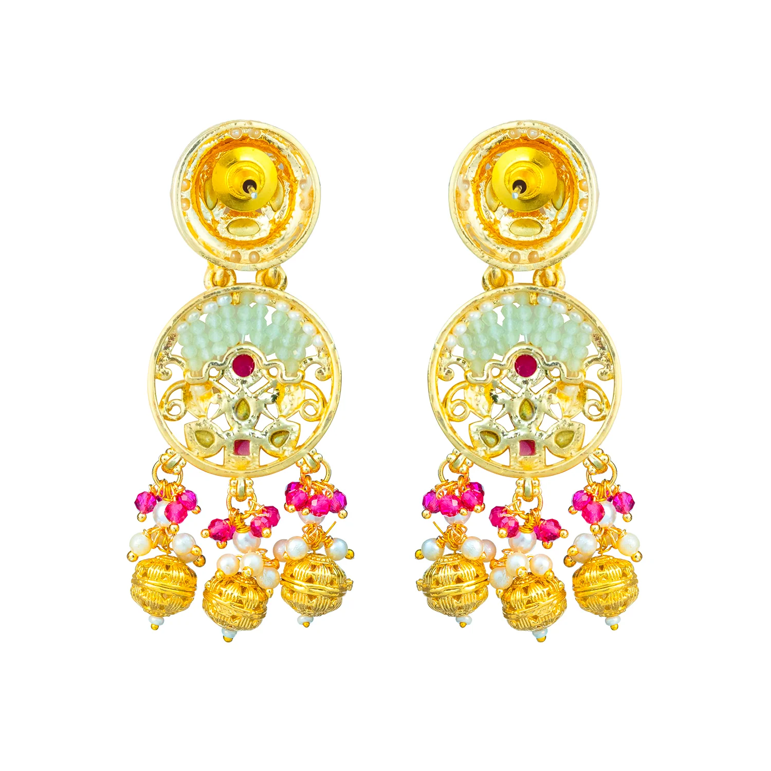 Gold Elegance Royal Heritage Pearl Maangtikka Necklace Set - Image 5