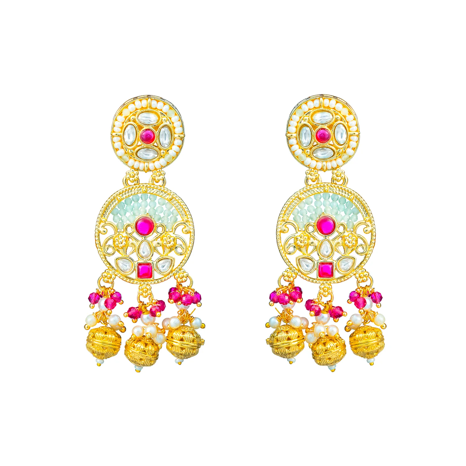 Gold Elegance Royal Heritage Pearl Maangtikka Necklace Set - Image 8