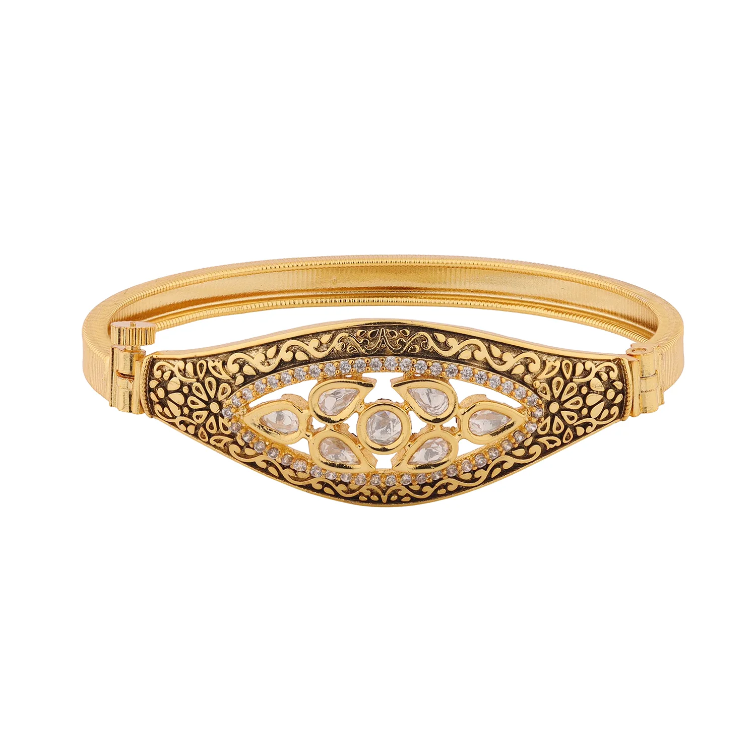 Gold Elegance Royal Noor Kundan Bracelet - Image 5