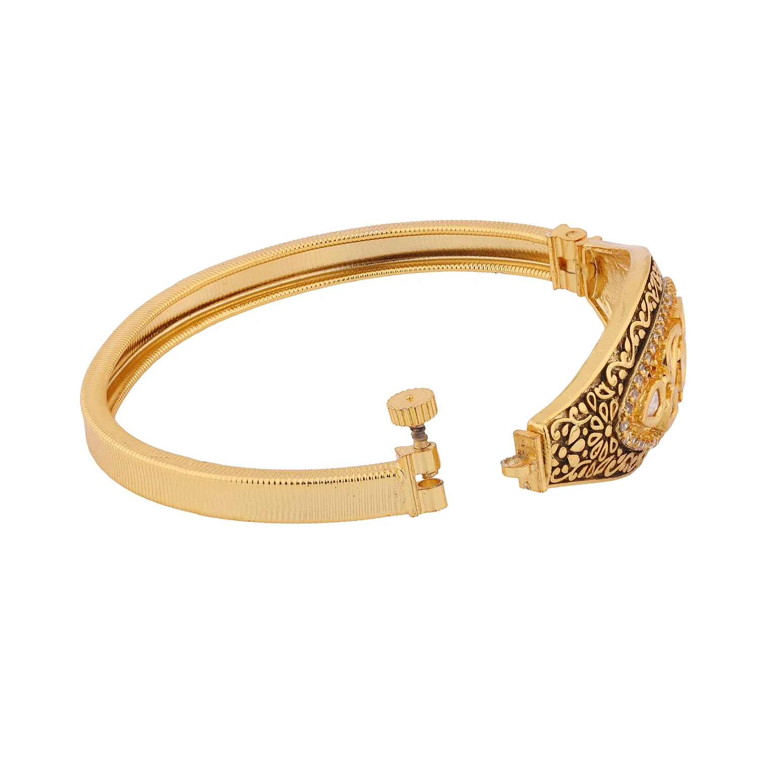 Gold Elegance Royal Noor Kundan Bracelet - Image 6
