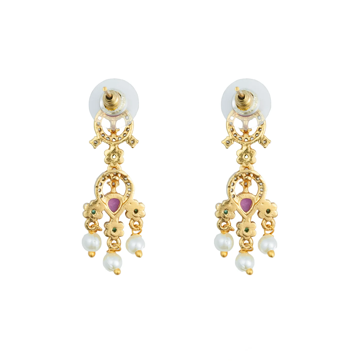 Gold Elegance Royal Ruby Pearl Necklace Set - Image 6