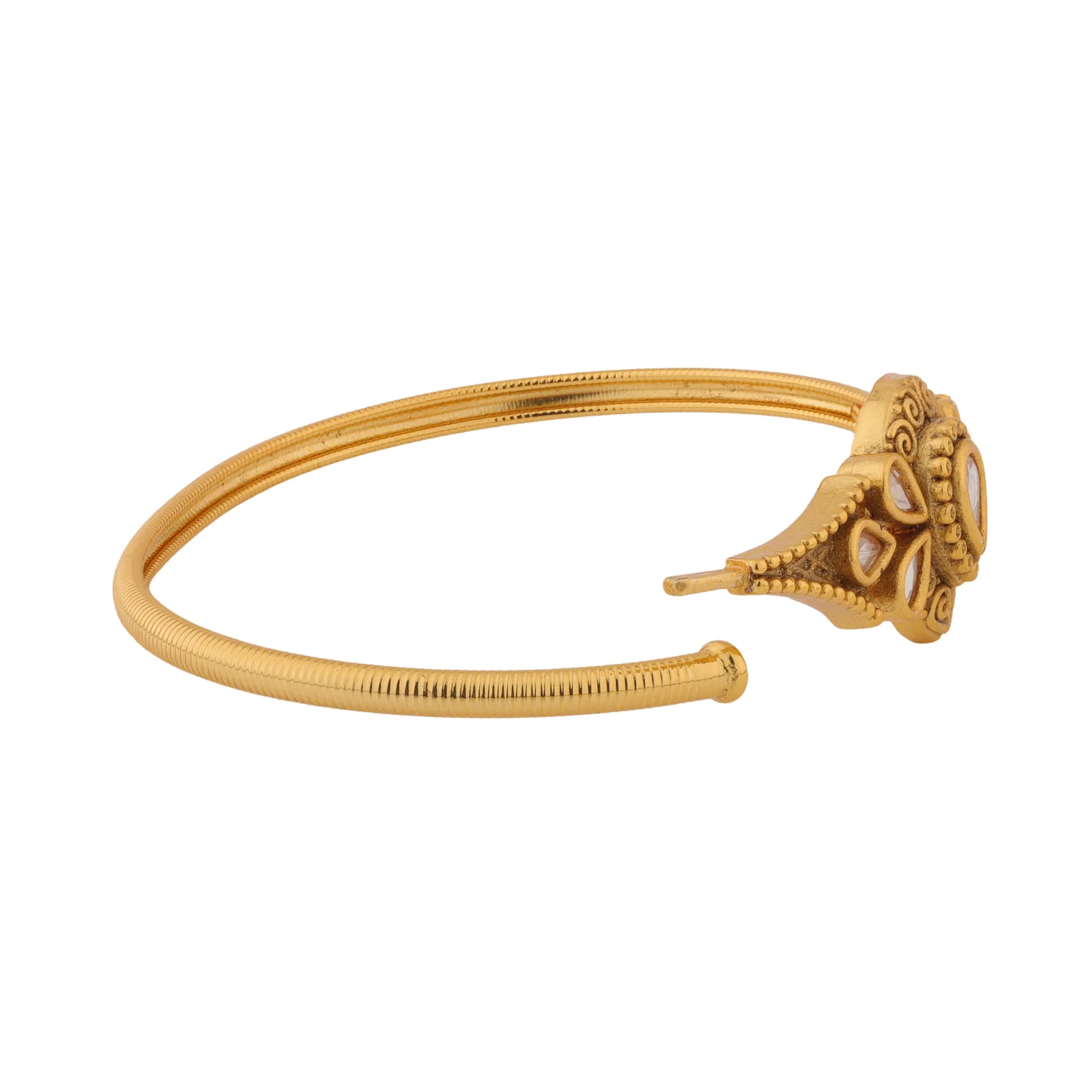 Gold Elegance Royal Teardrop Kundan Bracelet - Image 4