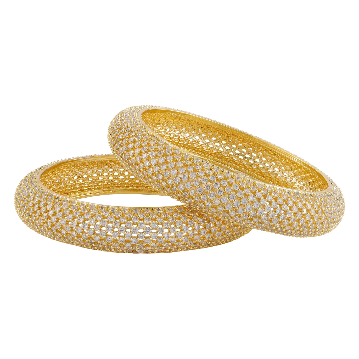 Gold Elegance Sunehri Noor Cz Bangles - Image 3