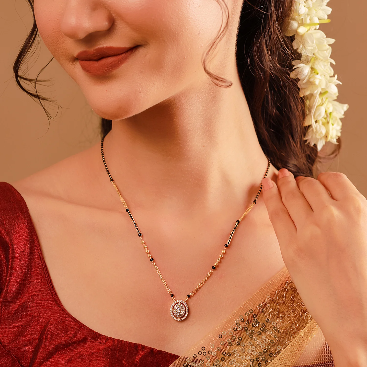 Gold Essentials Aarohi American Diamond Mangalsutra - Image 2