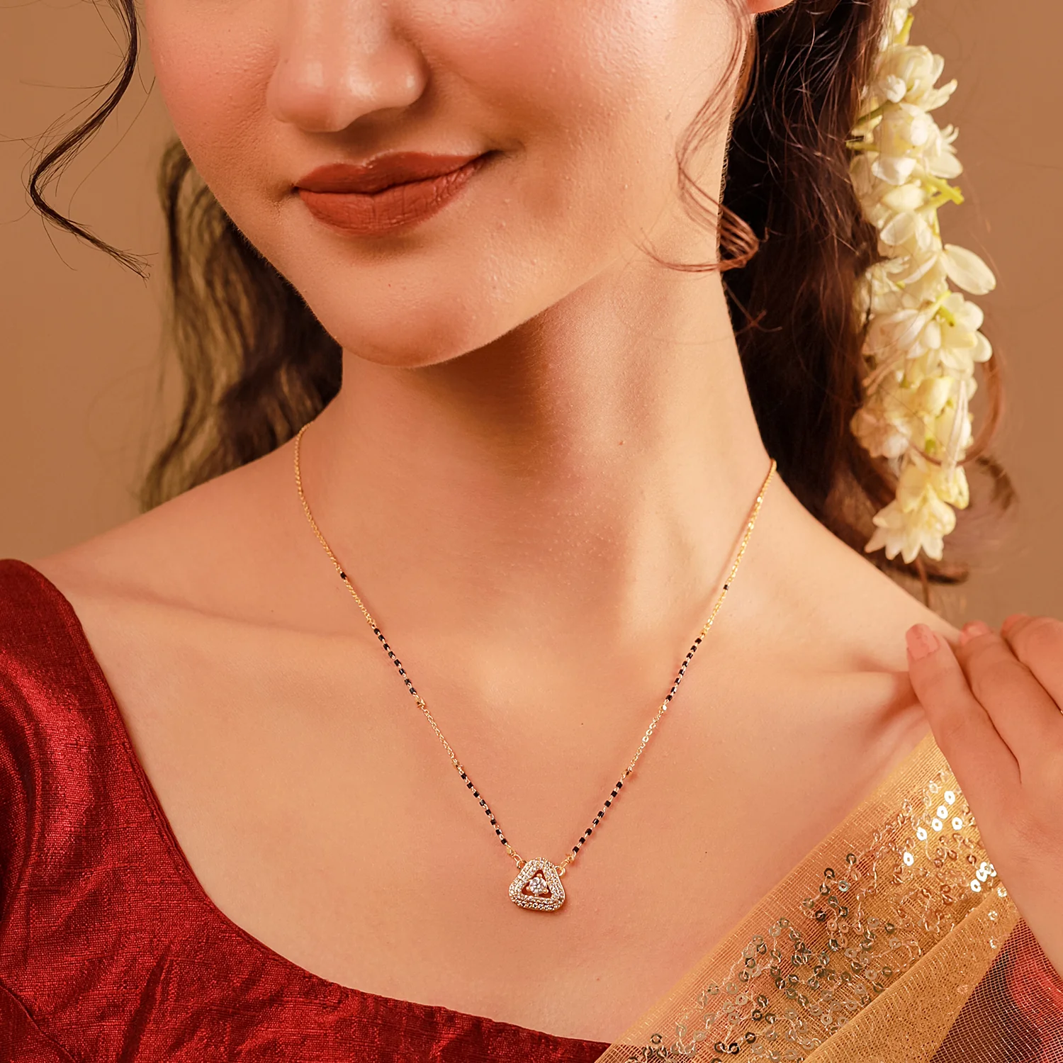 Gold Essentials Aurelia American Diamond Mangalsutra - Image 2
