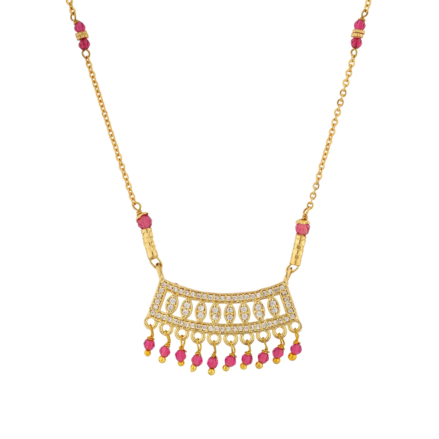 Gold Essentials Crimson American Diamond Mangalsutra - Image 3