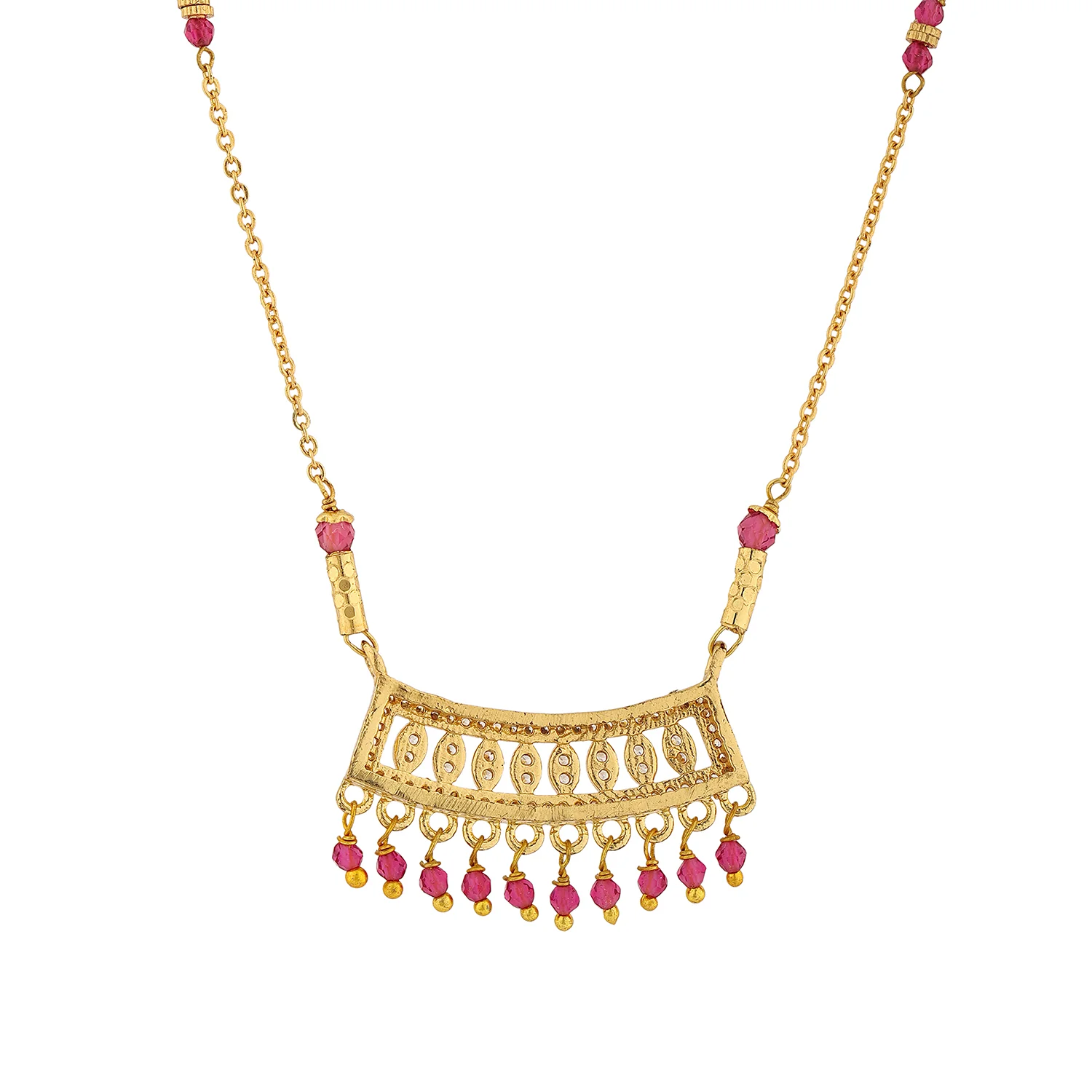Gold Essentials Crimson American Diamond Mangalsutra - Image 5