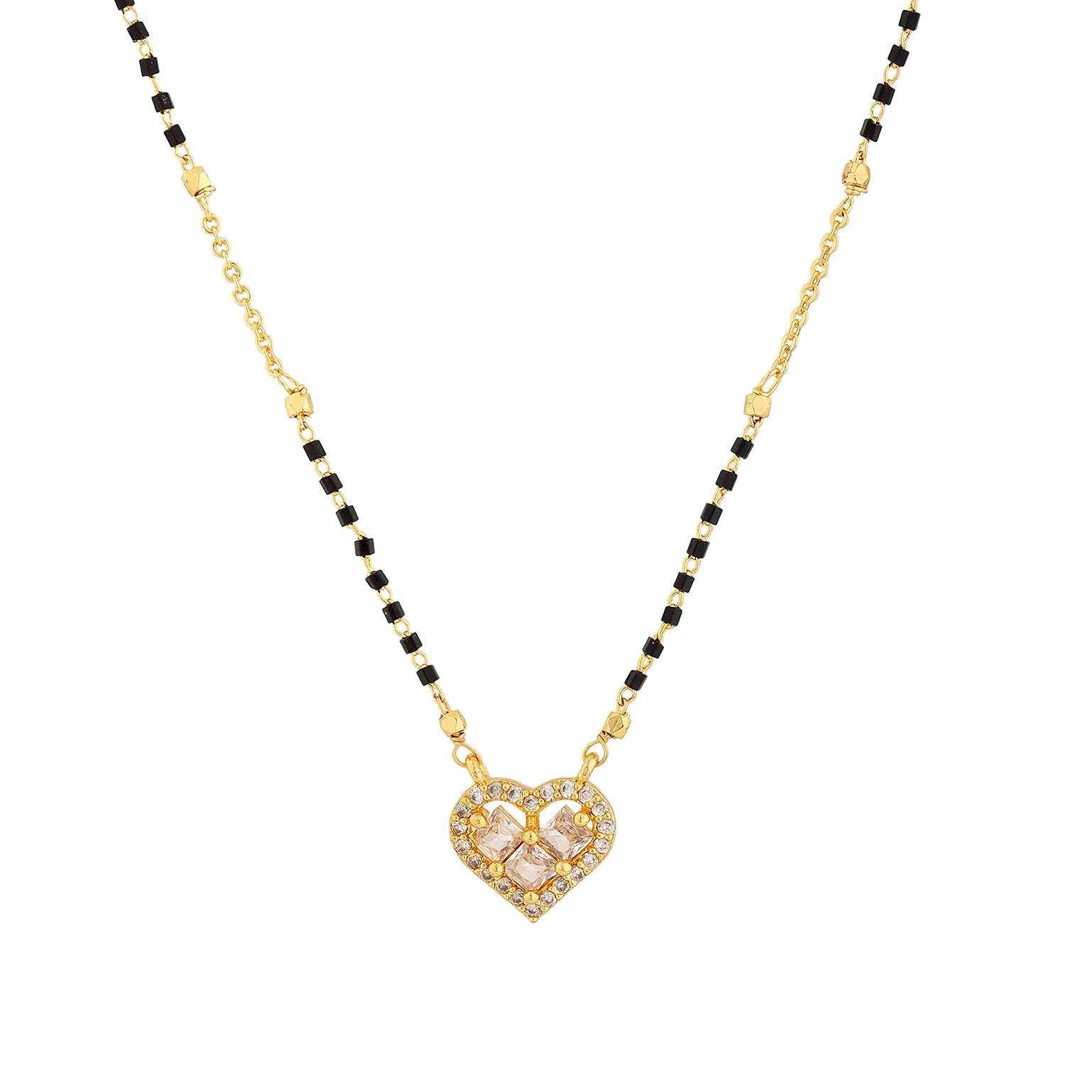 Gold Essentials Divina Heart American Diamond Mangalsutra - Image 3