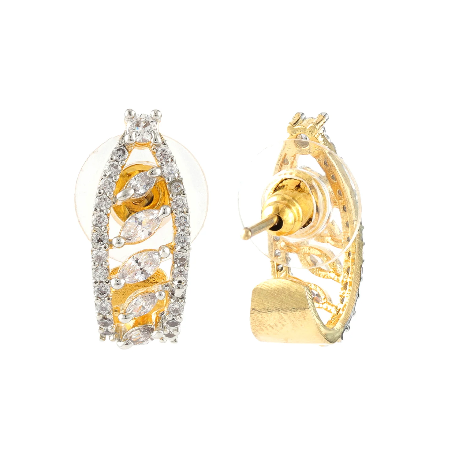 Gold Essentials Elara Feather Cz Stud Earrings - Image 6