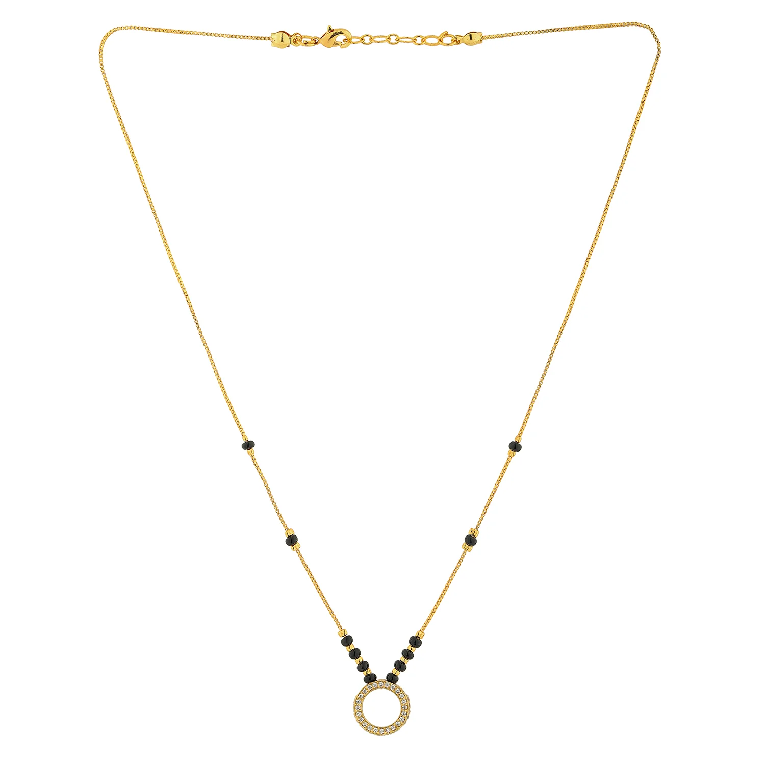 Gold Essentials Eternity American Diamond Mangalsutra - Image 4