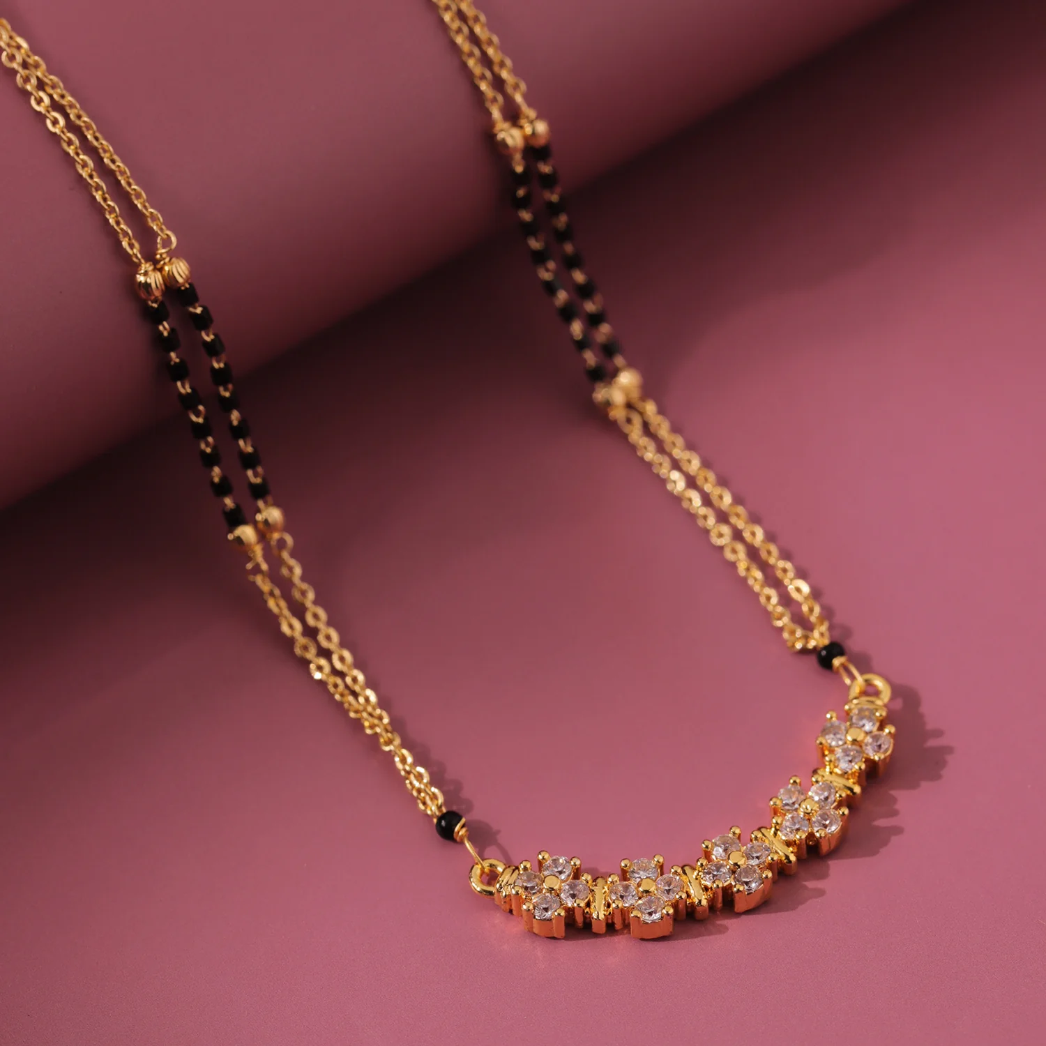 Gold Essentials Fleurora American Diamond Mangalsutra
