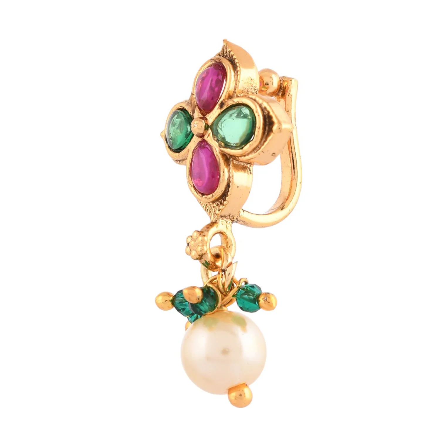 Gold Essentials Floral Nose Pin - Image 4