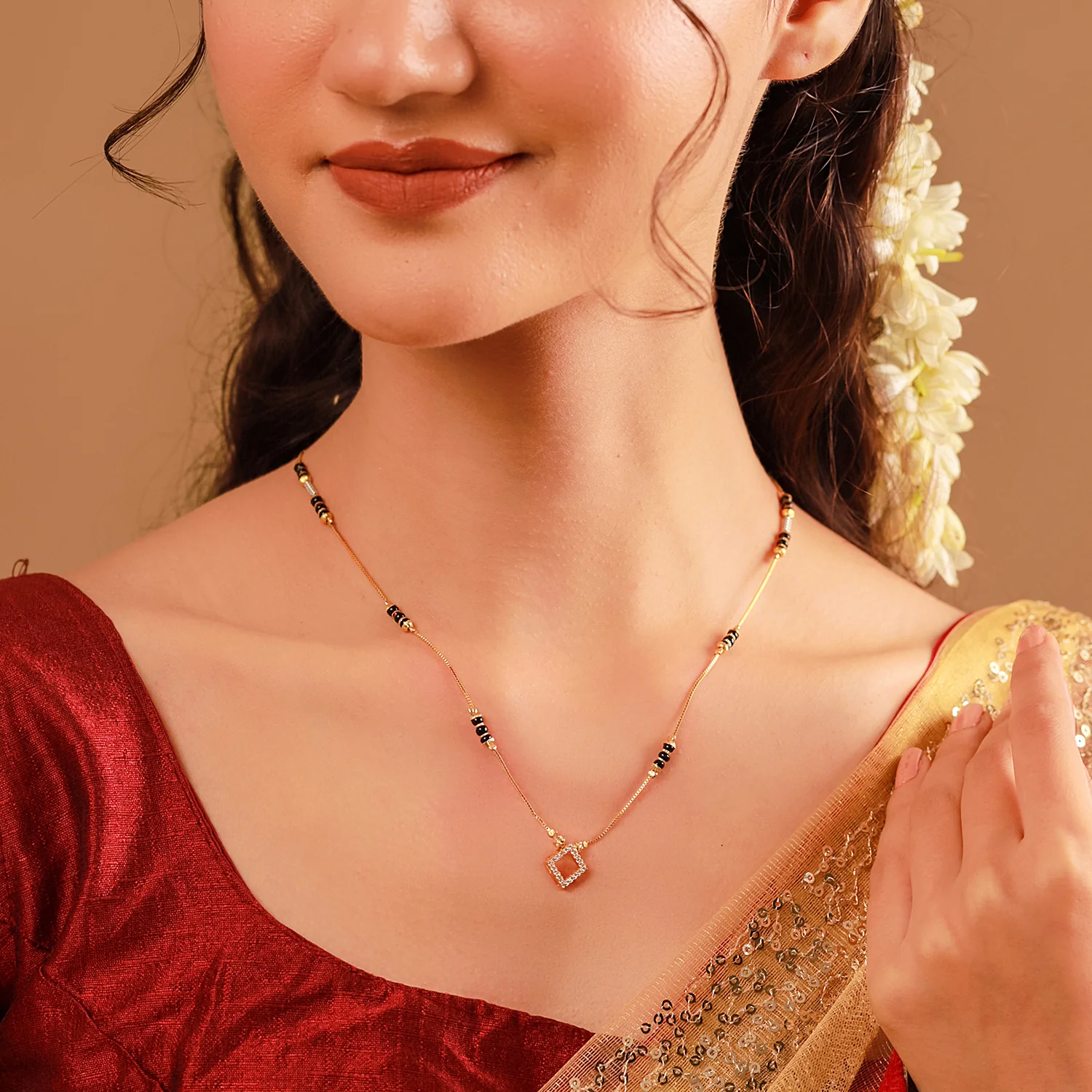 Gold Essentials Gloria American Diamond Mangalsutra - Image 2