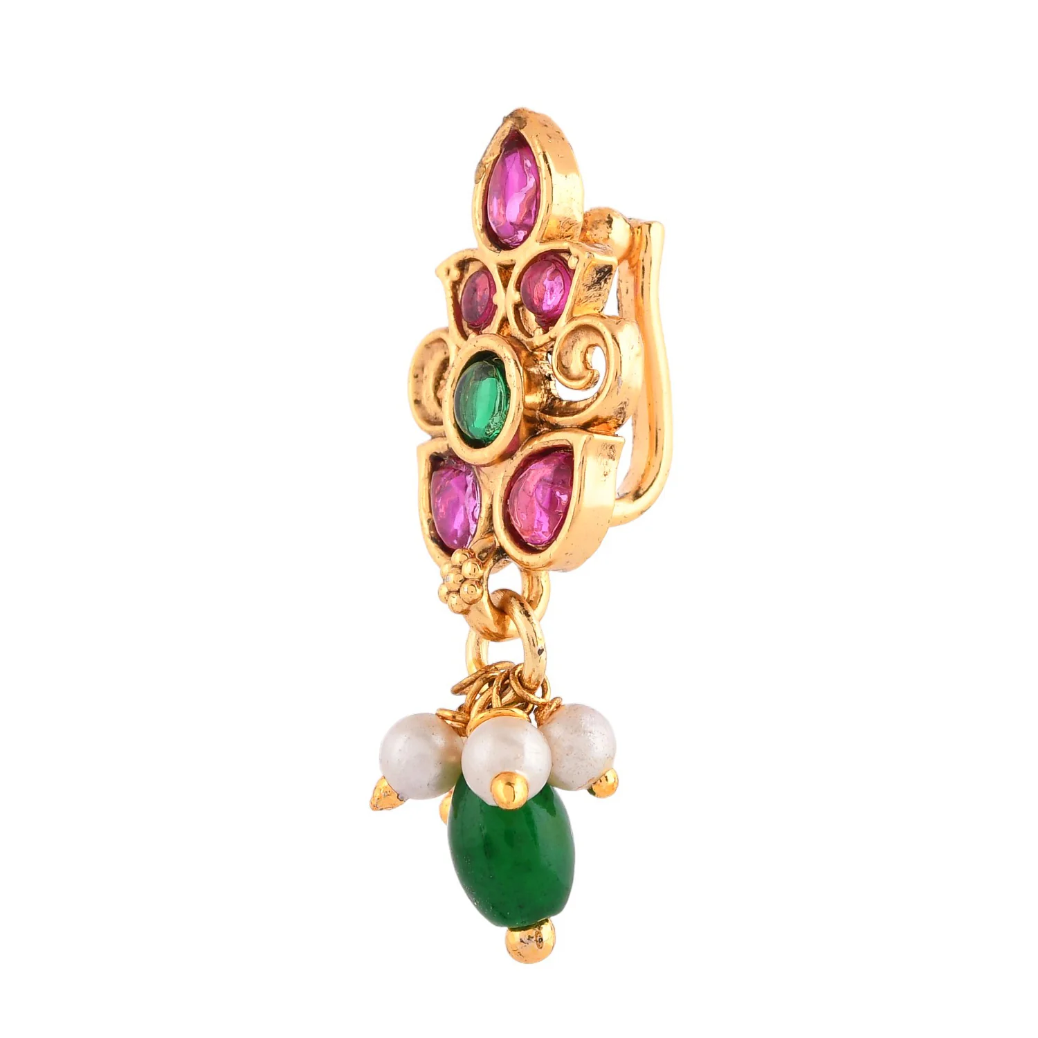 Gold Essentials Graceful Nose Pin - Image 4