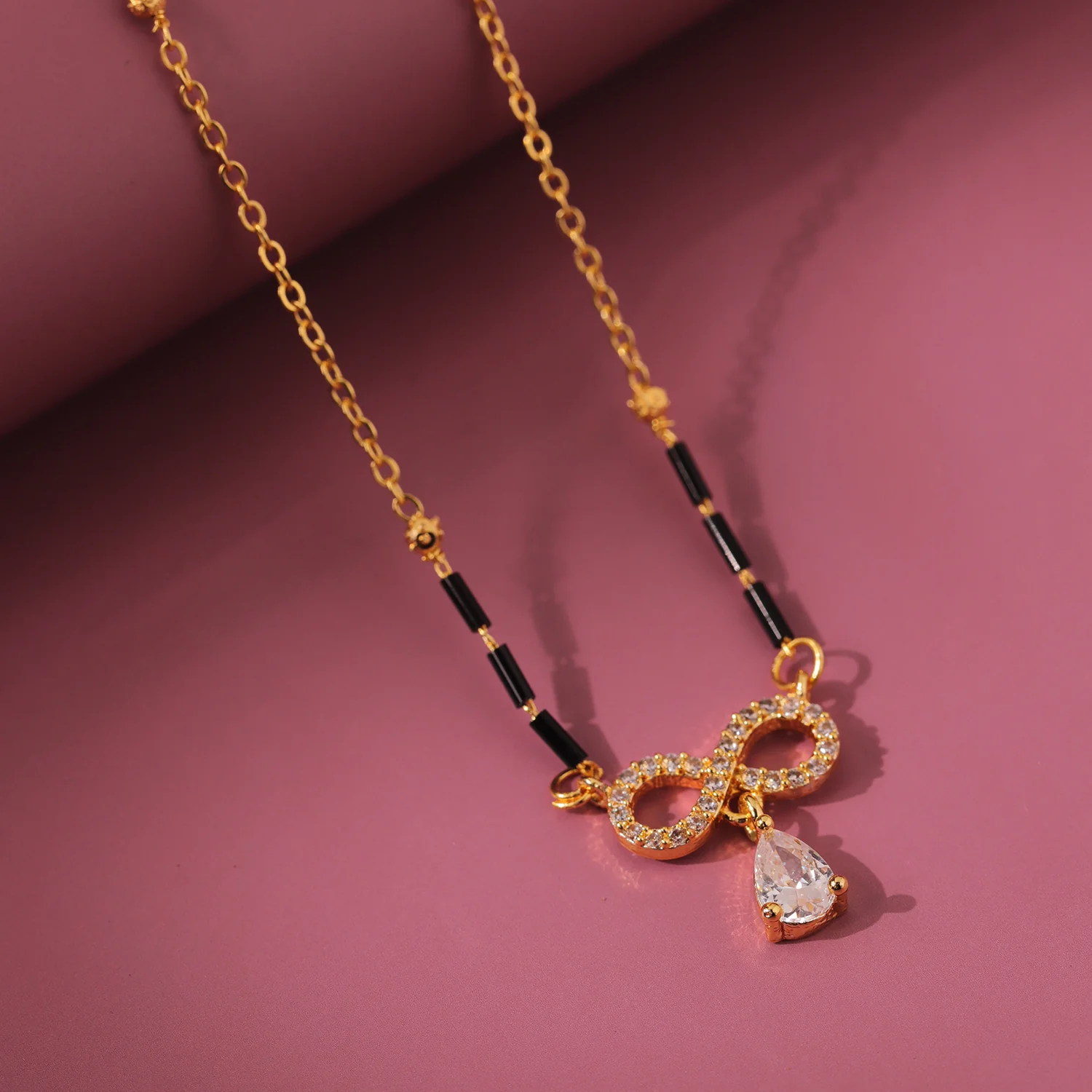 Gold Essentials Infinity Love American Diamond Mangalsutra