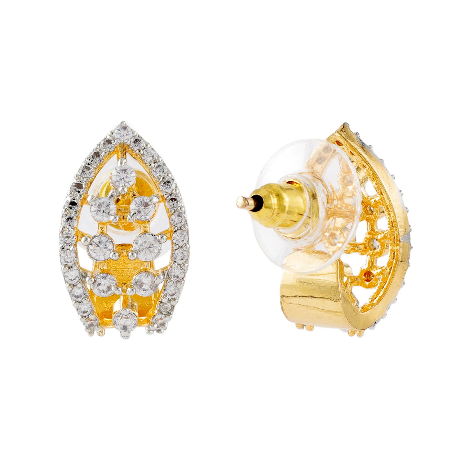 Gold Essentials Liora Leaf Cz Stud Earrings - Image 5