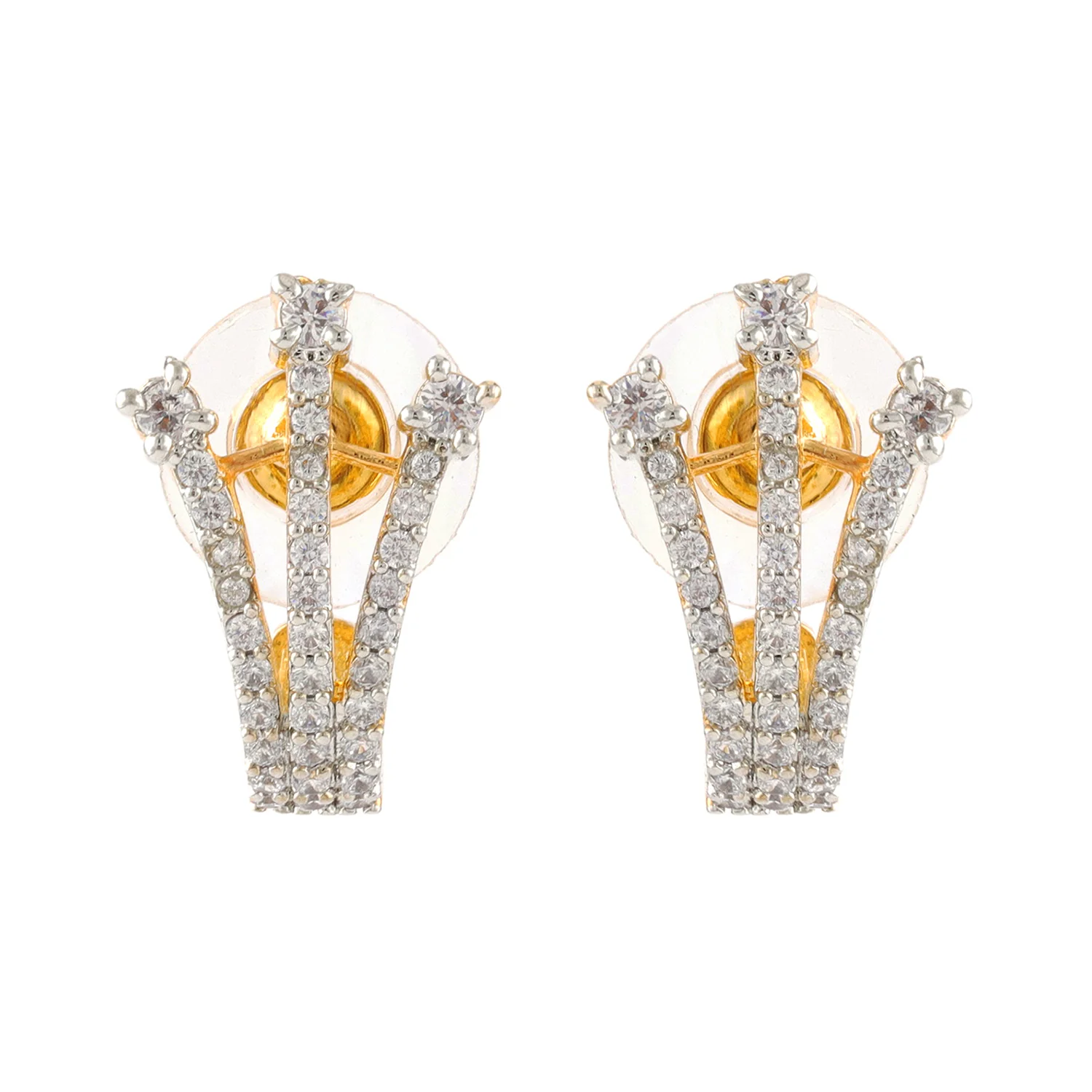 Gold Essentials Luma Arc Cz Stud Earrings - Image 4