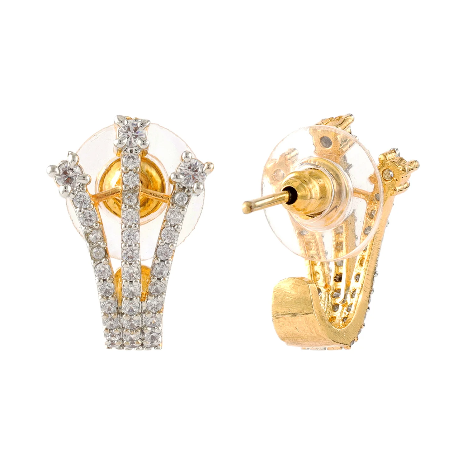Gold Essentials Luma Arc Cz Stud Earrings - Image 5