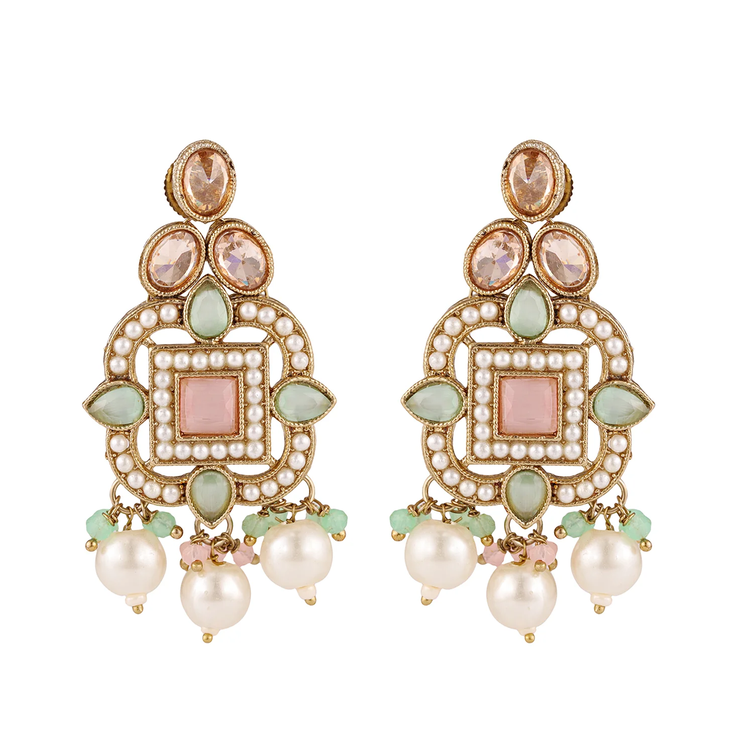 Gold Essentials Meherbaan Multicolor Maang Tika Set For Women - Image 5